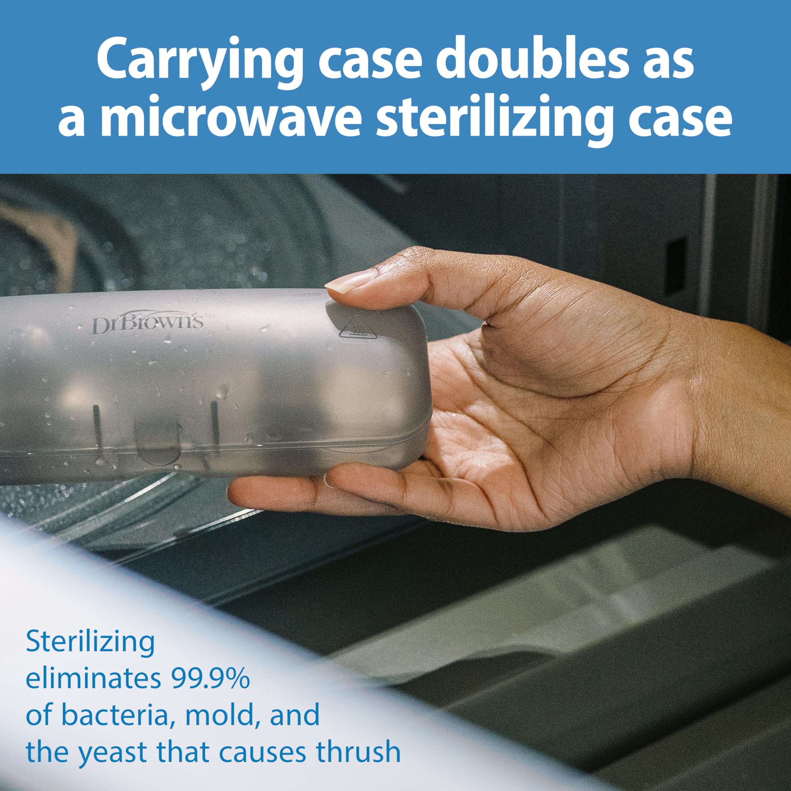Dr. Brown's Butterfly Breastfeeding Nipple Shields - 20mm Size 1 for Sore, Flat or Inverted Nipples - Helps with Latching Difficulties - Includes Microwave Sterilizer Carrying Case - Perfect for New Moms and Breastfeeding Comfort at Home or On-the-Go