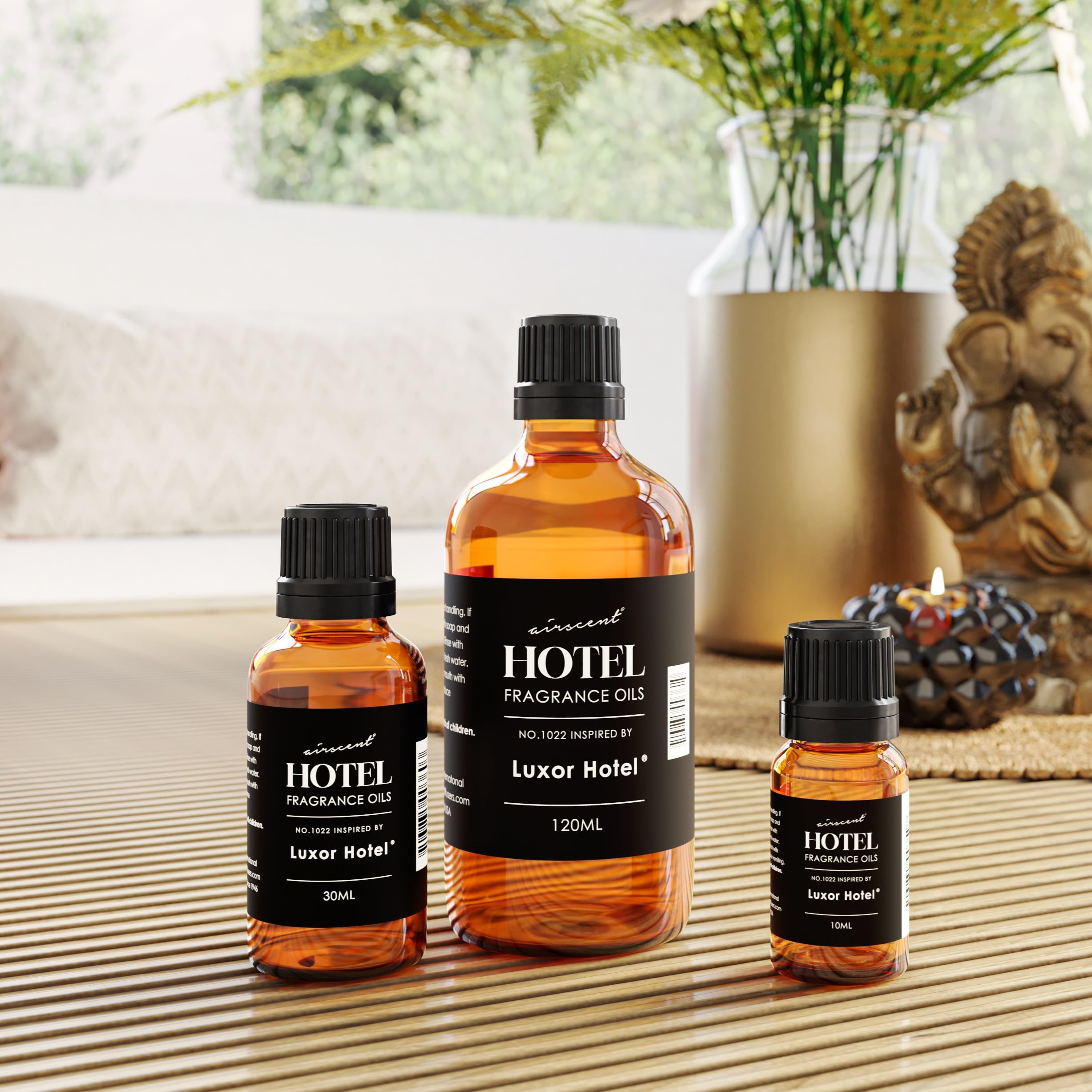 Luxor Hotel Inspired AirScent Premium Fragrance Oil No. 1022 - 10mL (0.34 fl oz) Glass Bottle with Dropper for Ultrasonic Diffusers, Waterless Diffusers & DIY Crafting - Create a Luxurious Spa Atmosphere at Home or Office