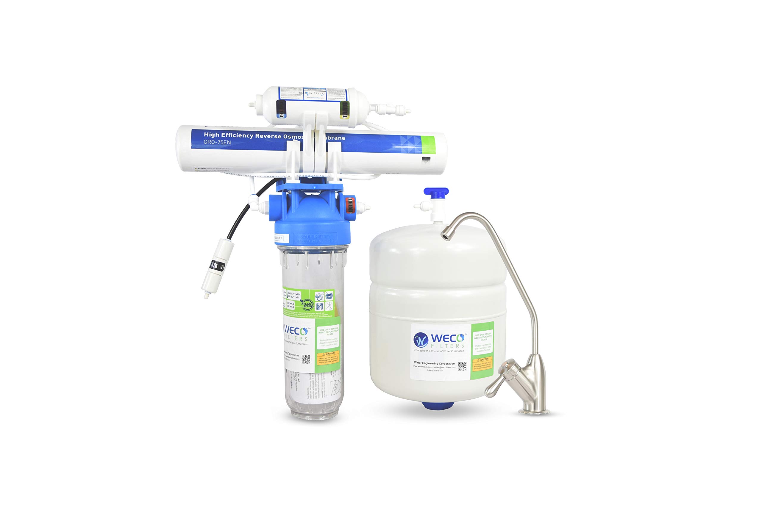 WECO CYP-20X Series Compact Reverse Osmosis RO Water Filter System CYP-207 | Under Sink Water Purifier for Home & Office | Clean Drinking Water Solution for Kitchen, RV & Small Spaces