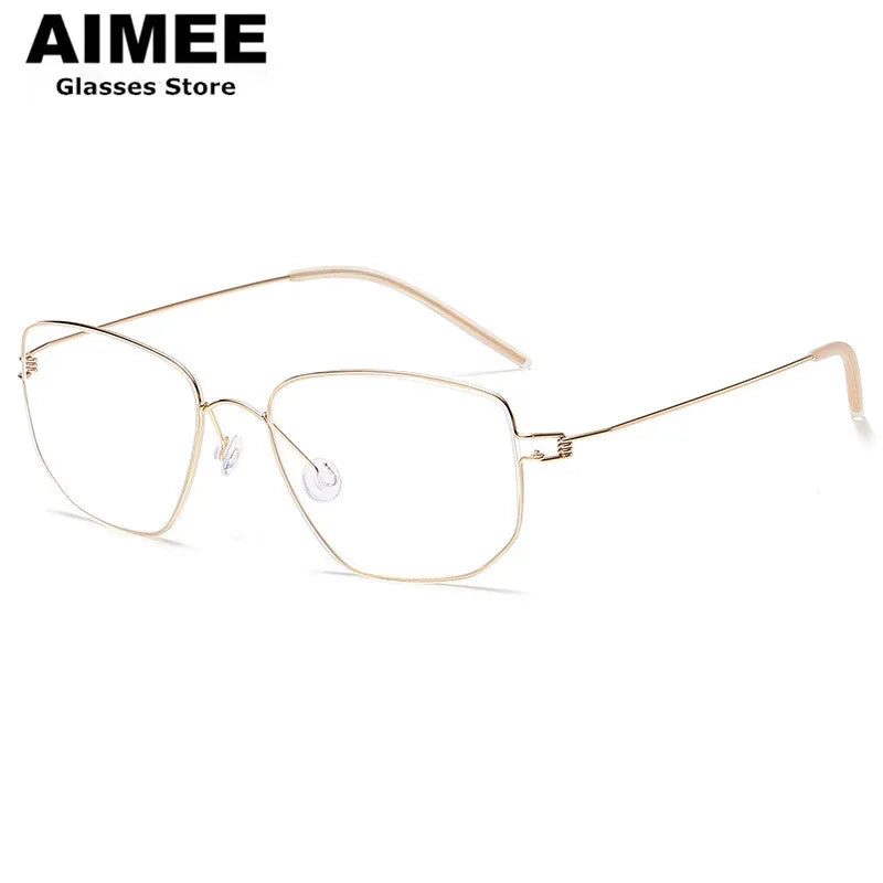 Aimee Women's Full Rim Square Screwless Titanium Eyeglasses Frame 13317 - Lightweight & Durable Eyewear for Work, Reading & Everyday Fashion