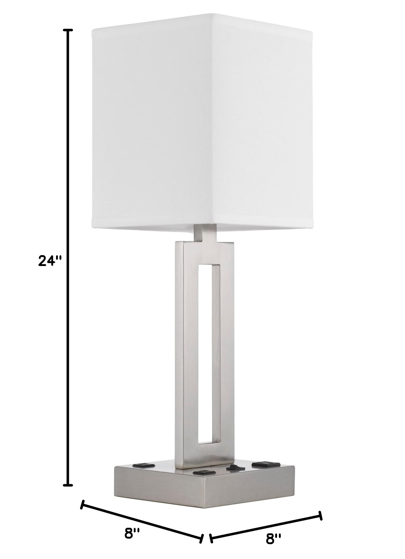 Cal Lighting LA-8040DK Sarnia Modern Metal Desk Lamp with 1 Outlet & 2 USB Ports - Adjustable Office Light for Home, Study, Dorm Room Charging Station