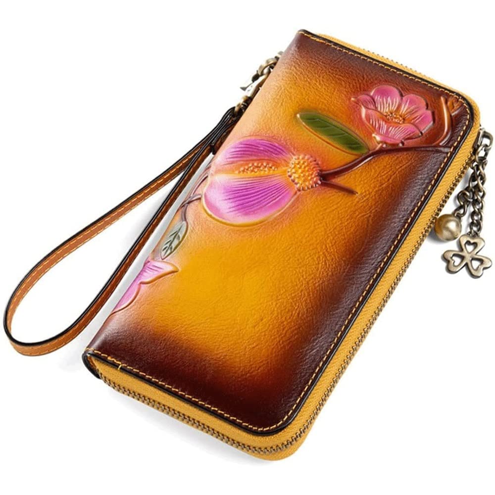MZLXDEDIAN Women's Luxury Genuine Leather Clutch Wallet - RFID Blocking, Multi-Card Holder & Organizer for Ladies (Color: C) | Perfect for Parties, Travel & Everyday Use
