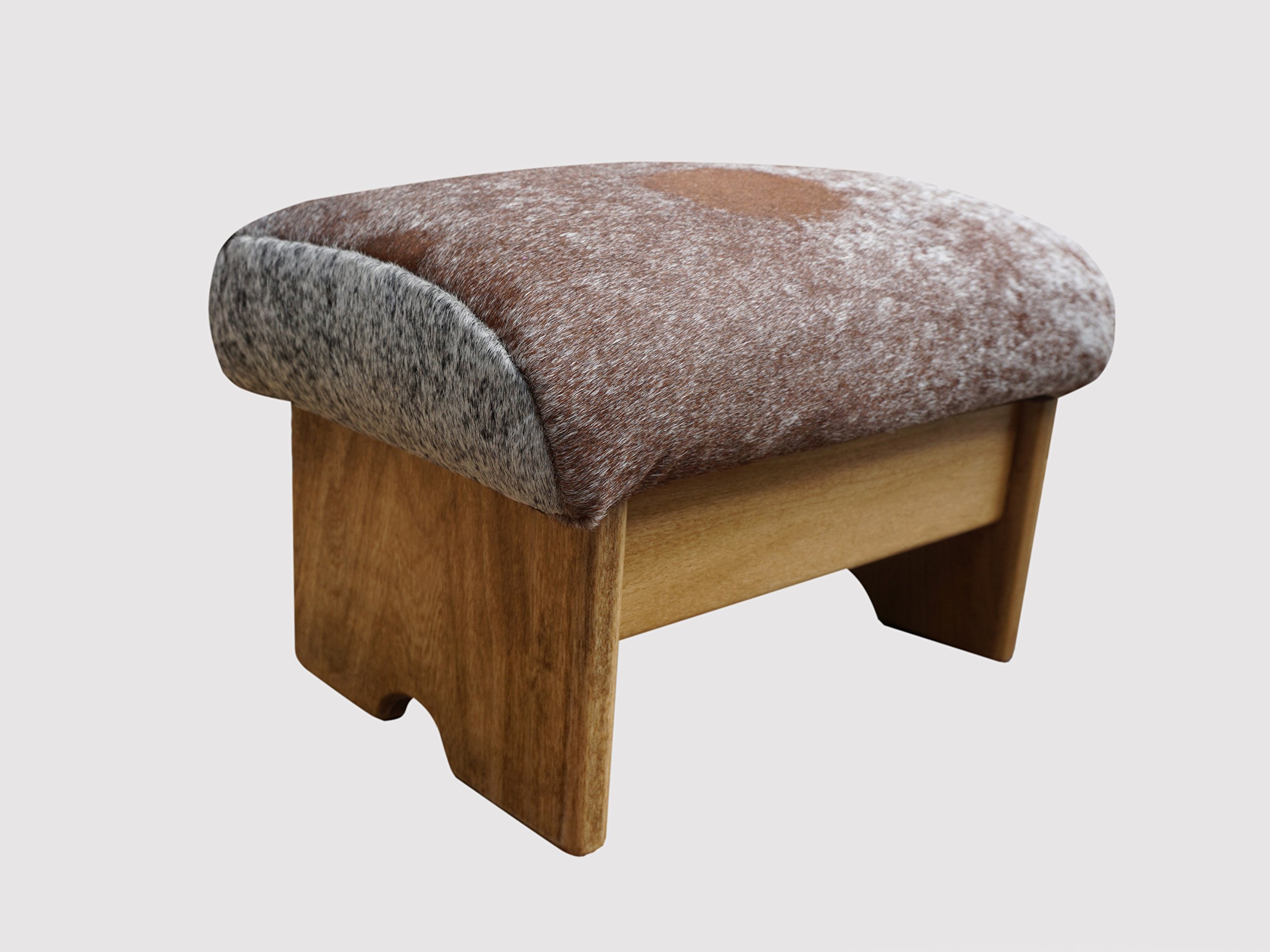 Premium Padded Foot Stool with Genuine Short Hair Cowhide - Handcrafted in USA - 9