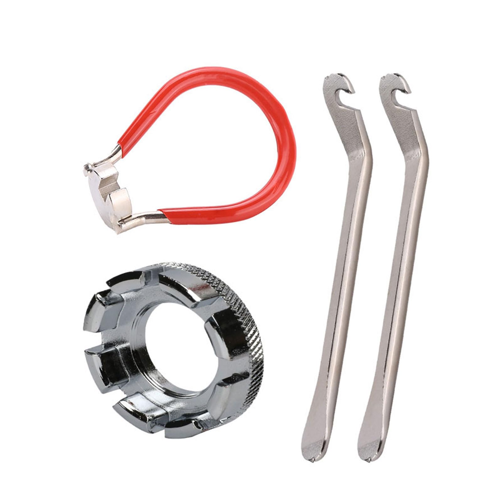 4-Piece Forged Steel Bike Spoke Wrench Kit - Professional Bicycle Rim Spoke Adjustment Tool Set (Grey, M58-4) - Perfect for Road Bikes, Mountain Bikes & DIY Bike Maintenance