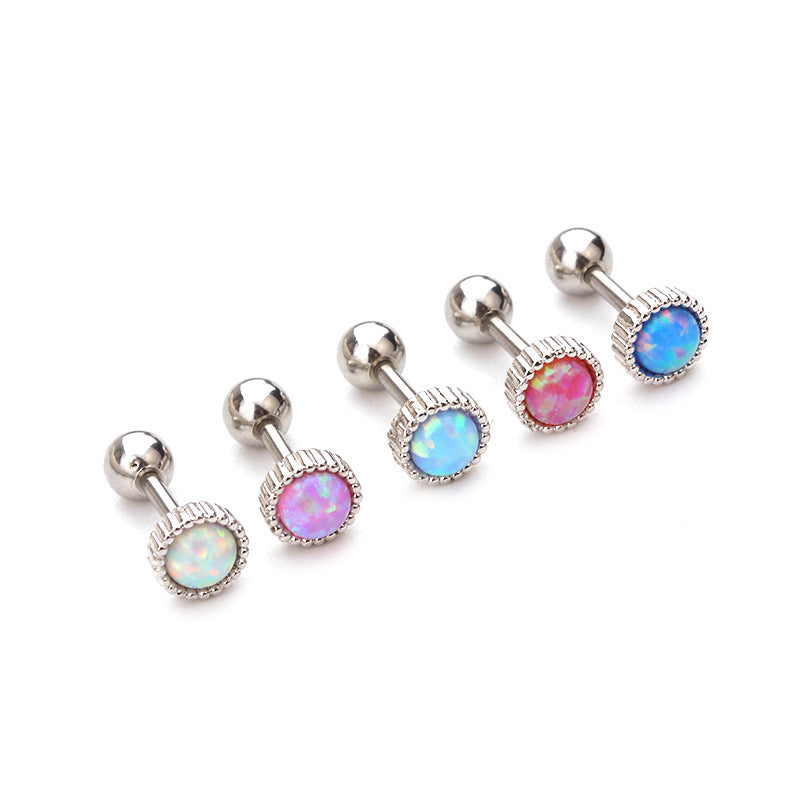 16G Cartilage Tiny Stud Earrings - Opal Stud Earrings for Women | HSPJ1911 | Perfect for Everyday Wear, Piercing Jewelry Gift