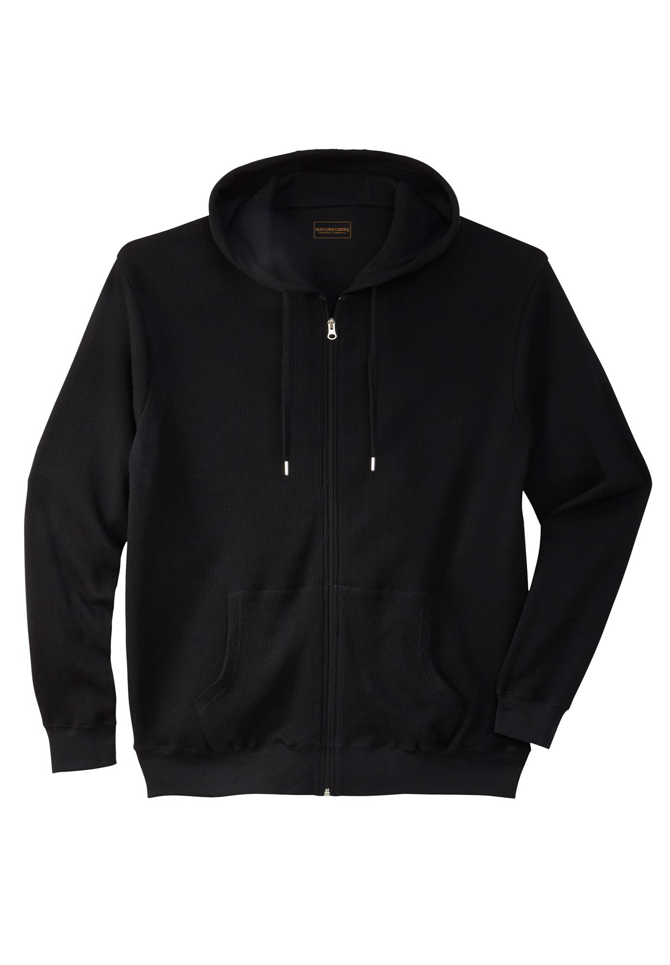Boulder Creek by KingSize Men's Big & Tall Thermal Waffle Zip Hoodie - Warm Fleece-Lined Winter Jacket for Outdoor Activities & Casual Wear