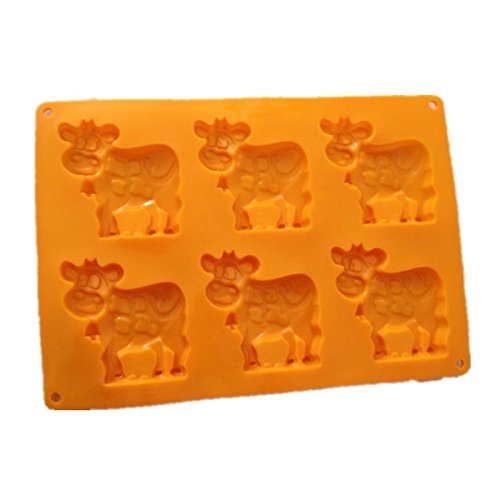 Allforhome 6-Piece Cow Silicone Mold Set for Chocolate, Biscuits, Candy, Polymer Clay & DIY Soap Making - Perfect for Baking, Crafts & Homemade Treats