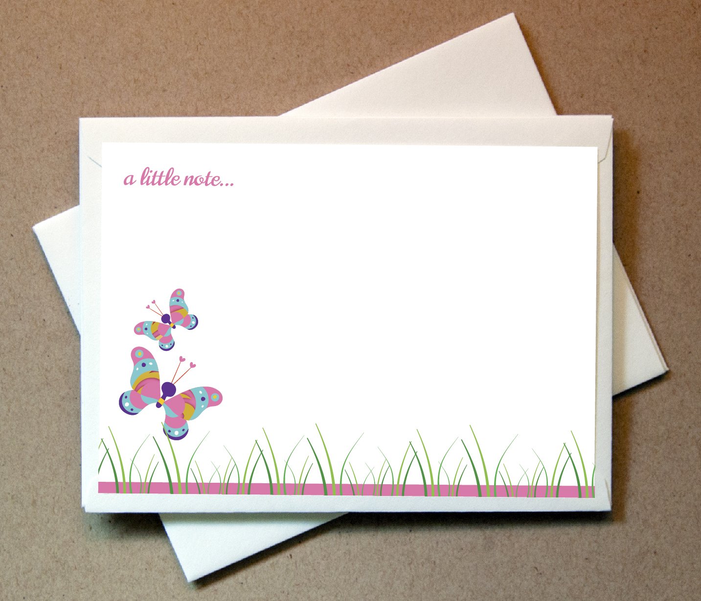 Butterfly Note Cards Set - 24 Non-Foldover Greeting Cards with Envelopes | Perfect for Thank You Notes, Birthday Wishes & Special Occasions
