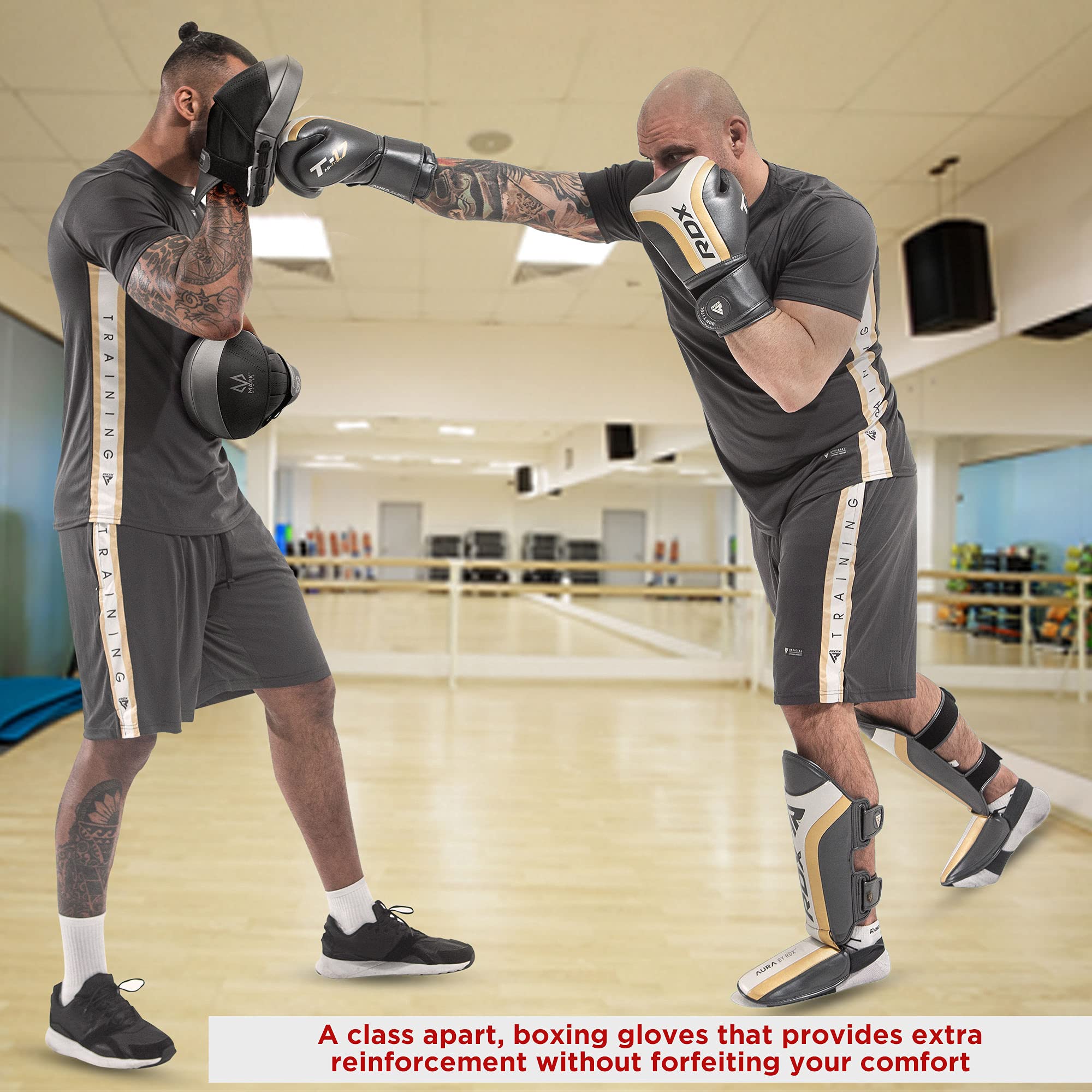RDX Pro Curved Focus Mitts - Premium Maya Hide Leather Hook & Jab Training Pads for Boxing, MMA, Muay Thai & Kickboxing - Ideal for Martial Arts Coaching, Punching Drills & Strike Target Practice (Great for Home Gyms & Professional Training)