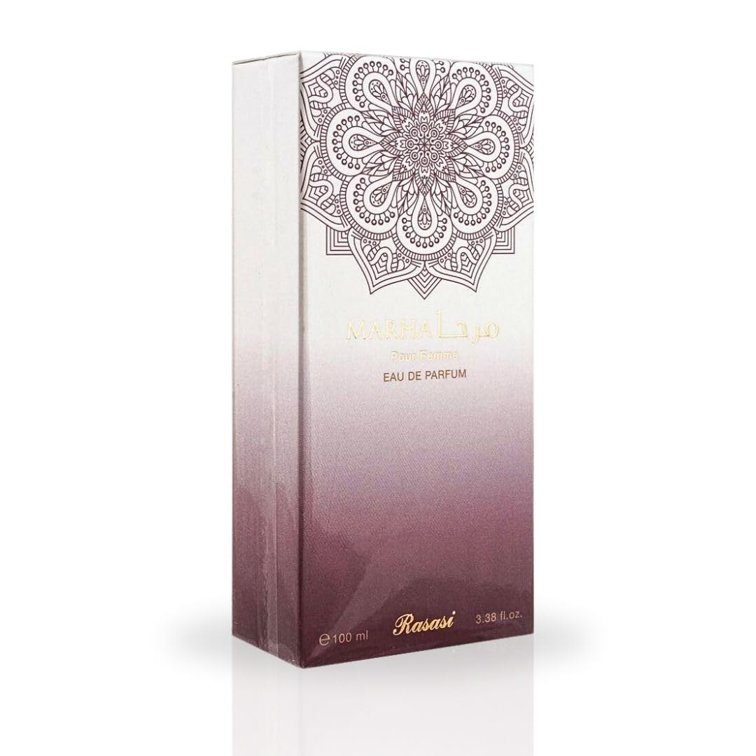RASASI Marha Eau De Parfum for Women - 100ml (3.38 oz) Long Lasting Arabian Perfume with Refreshing Fruity Citrus Scent | Luxury Feminine Fragrance for Daily Wear, Office & Special Occasions