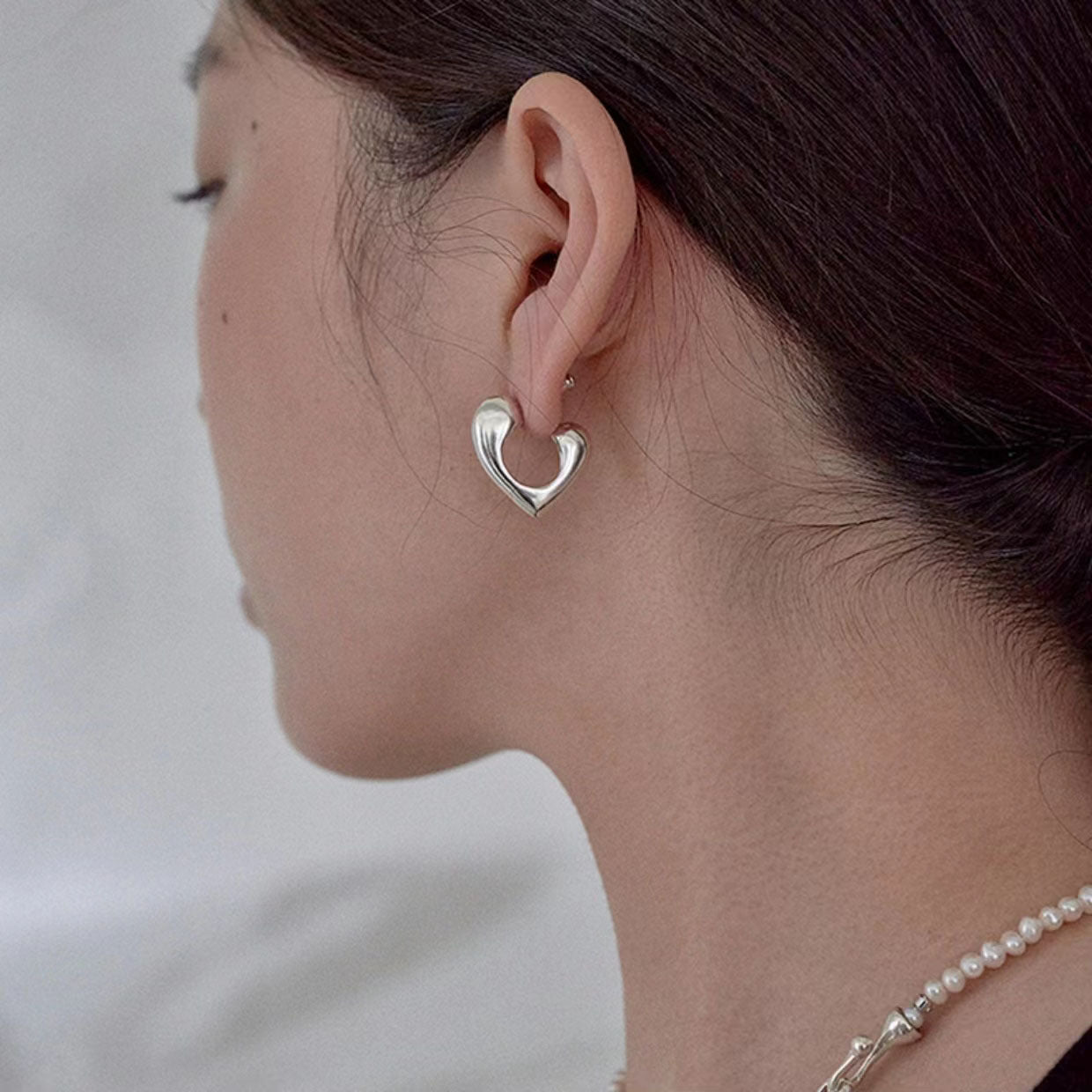 18K Gold Plated Heart U Hoop Earrings for Women - Elegant Valentine's Day Gift for Her | JDE082 | Perfect for Date Nights, Anniversaries and Romantic Occasions