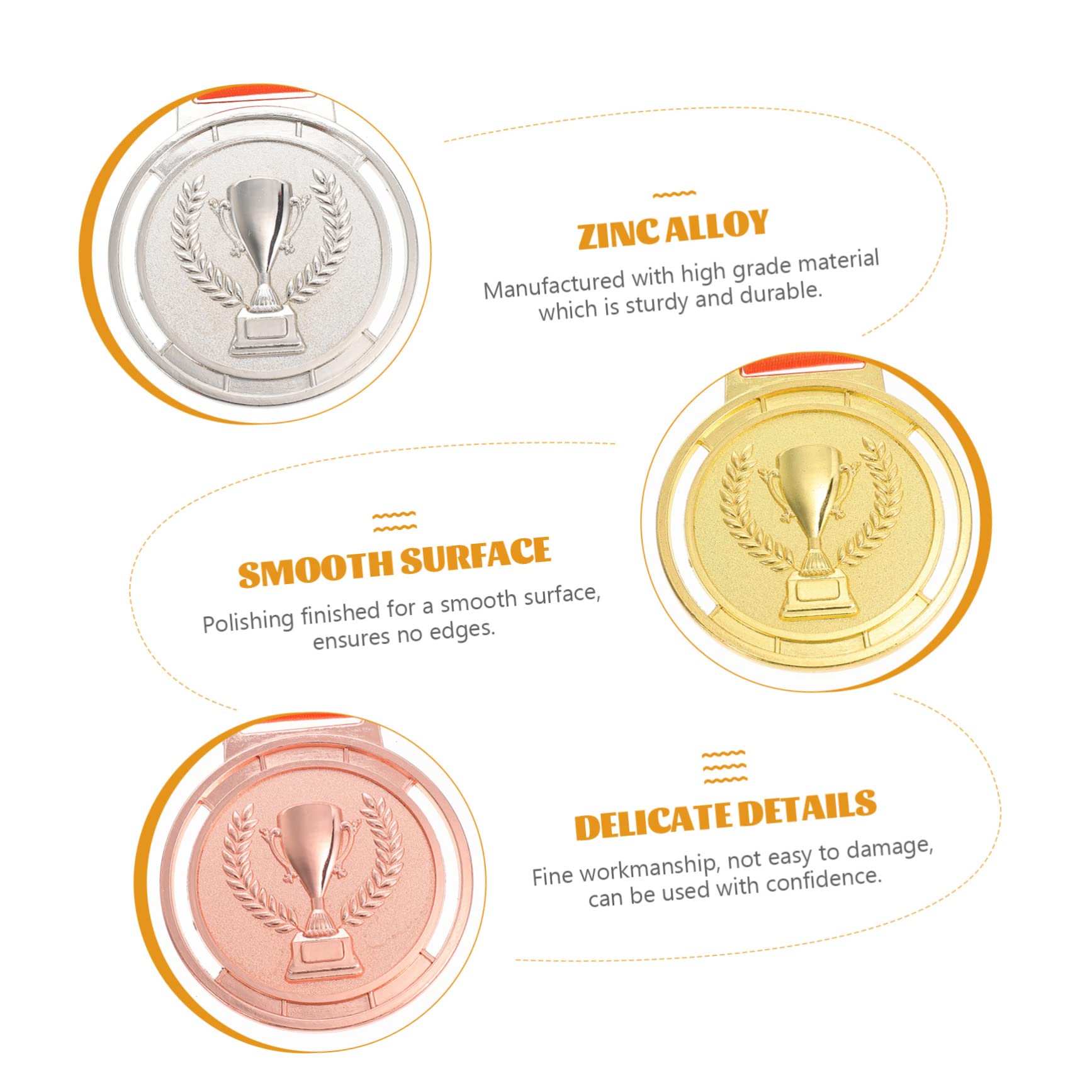 BCOATH 15 Pcs Gold Trophy Medals - Zinc Alloy Sports Awards for Competitions, Parties & Rewards - Perfect for School Events, Sports Tournaments & Achievement Celebrations