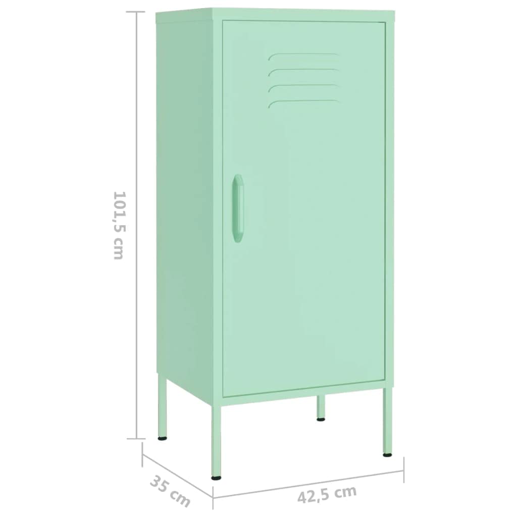 Steel Storage Cabinet with Single Door & 2 Adjustable Shelves - 16.7