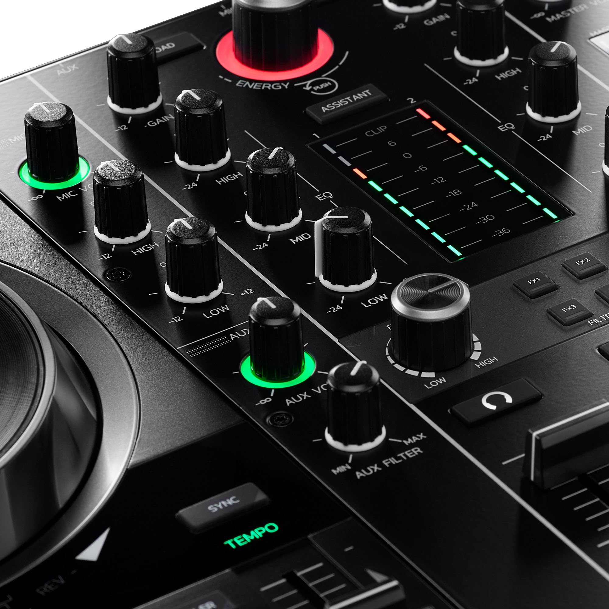 Hercules DJ Control Inpulse 500 DJ Controller Bundle with Laptop Stand, Professional Headphones & Cleaning Cloth - Complete DJ Starter Kit for Home Studio, Parties & Live Performances