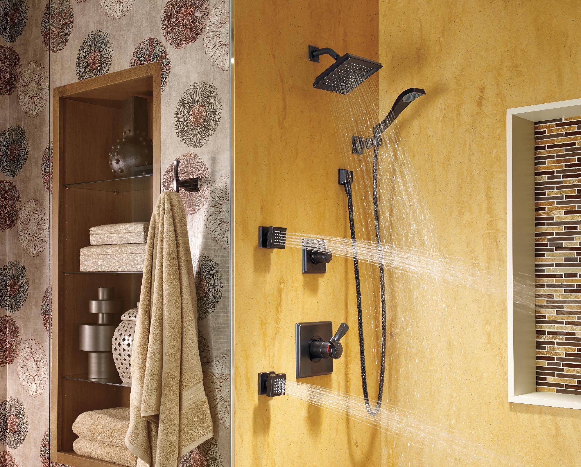 Delta U4010 RB PK Adjustable Square Wall Mount Hand Shower Holder in Venetian Bronze - Perfect for Bathroom, Shower, and Spa Renovations