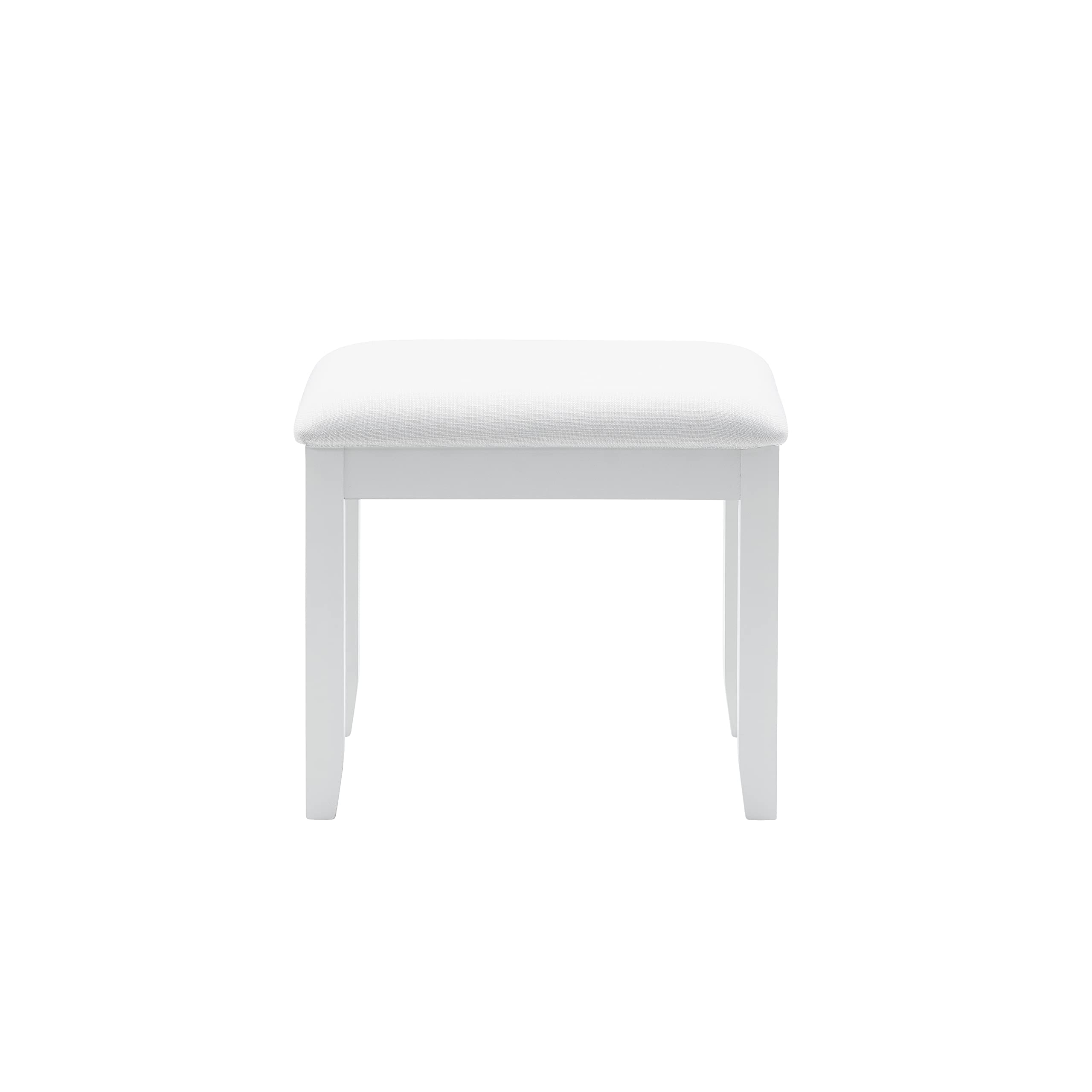 Linon White Vanity Set with Mirror & Stool - Elegant Dressing Table for Bedroom, Bathroom & Makeup Area