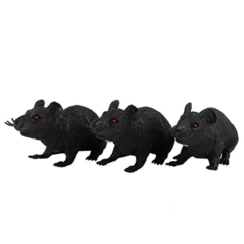 Scicalife 3-Piece Realistic Fake Rat Simulation Mouse Set - Halloween Prank Props, Trick Toy for Cats & Pets - Perfect for Pranks, Pet Play & Halloween Decor