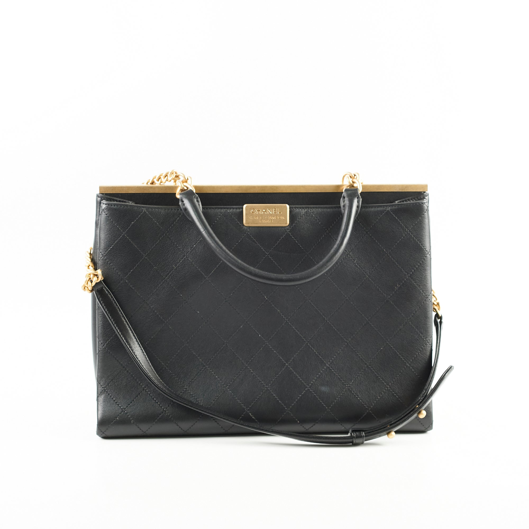 Chanel Coco Luxe Large Tote Bag - Genuine Calfskin Leather, Black, 25 Series - Perfect for Work, Travel & Luxury Everyday Use