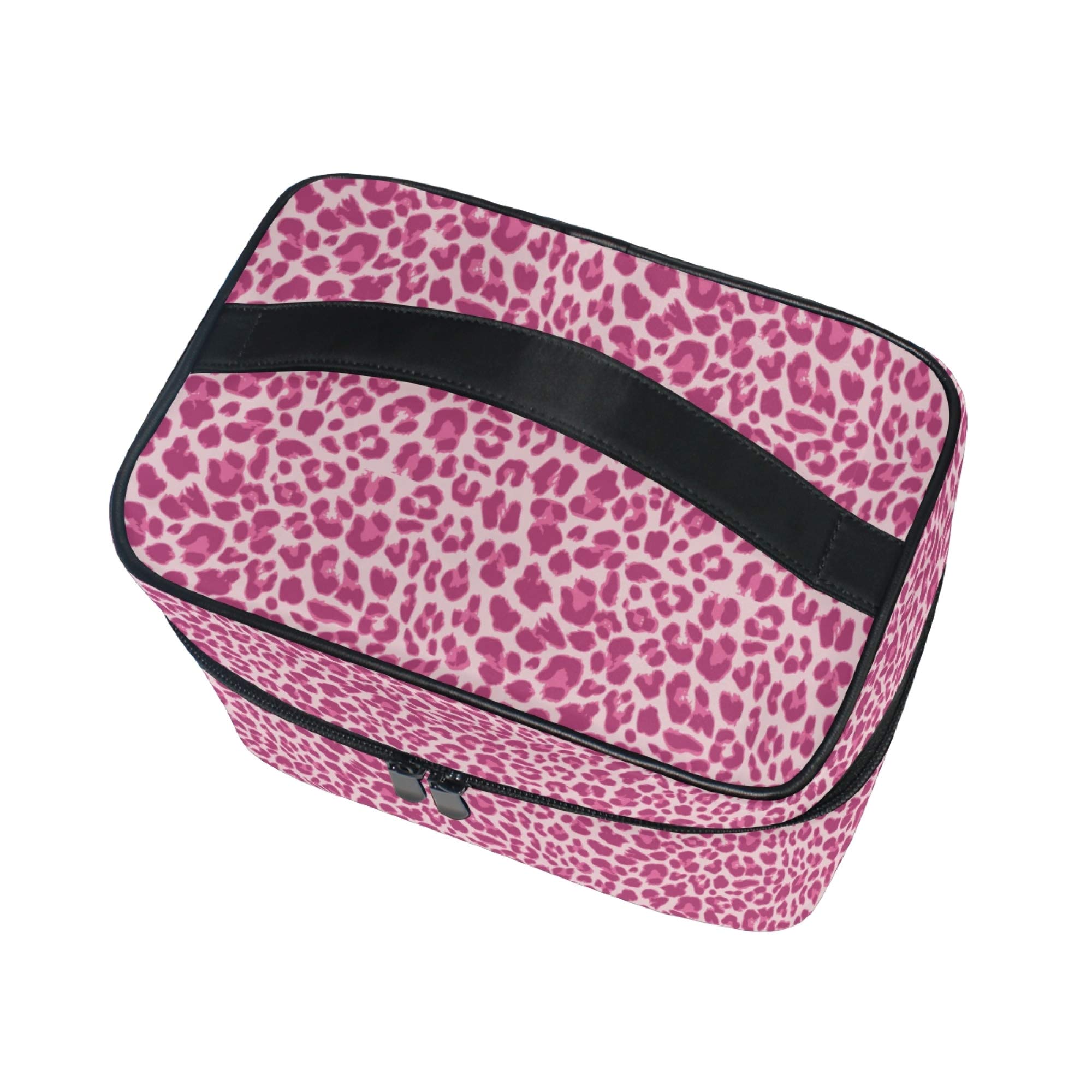 Pink Leopard Makeup Bag for Women - Travel Cosmetic Organizer | Perfect for Toiletries & Beauty Essentials on the Go