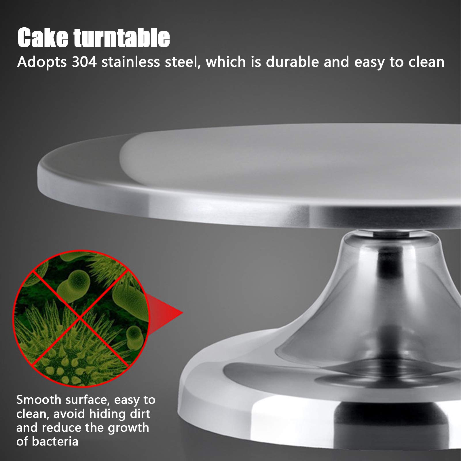 Rotating Cake Stand - 12 Inch Round Revolving Cake Turntable for Decorating, Baking Supplies for Cookies & Cupcakes - Perfect for Birthday Cakes, Wedding Desserts & Home Baking