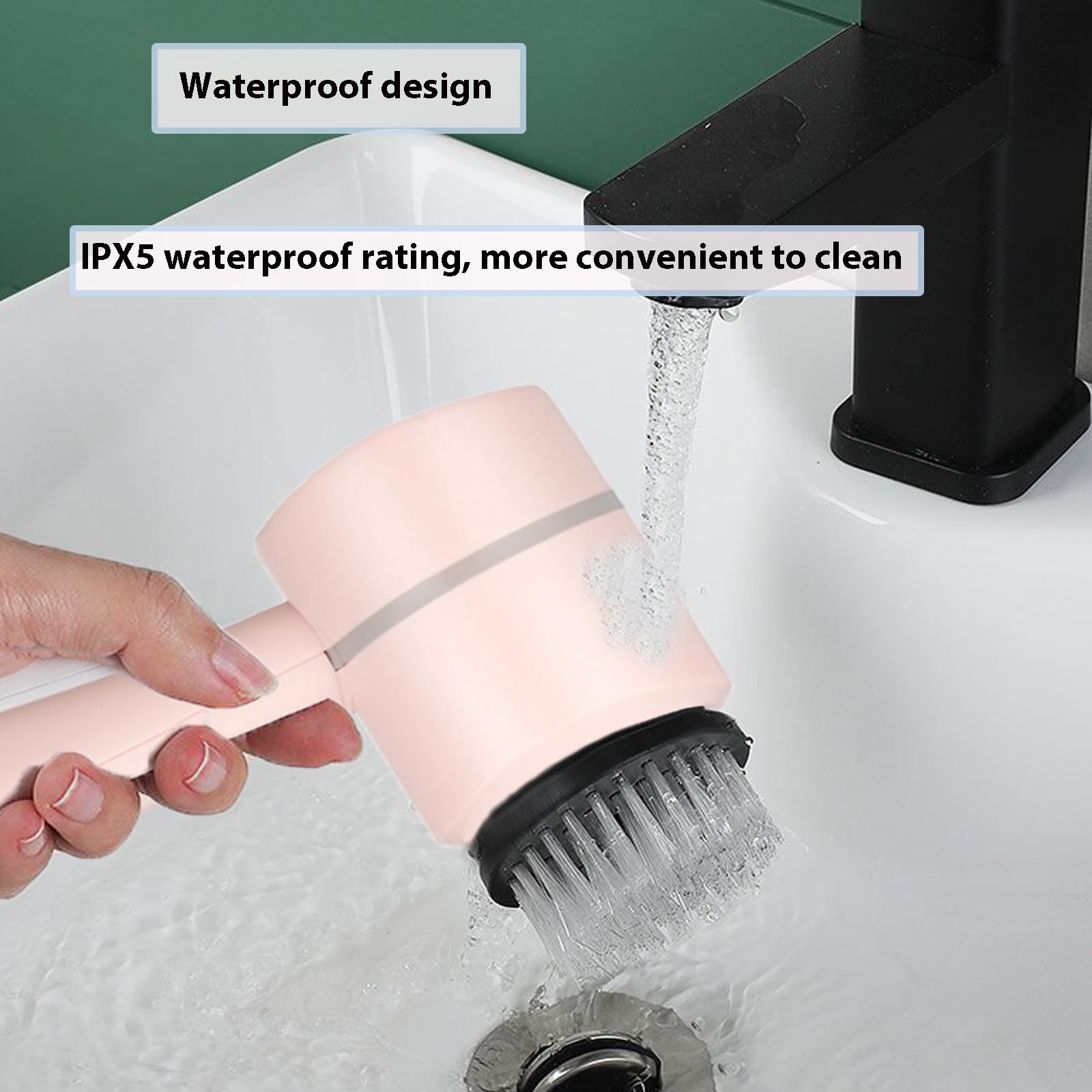 Electric Rotary Dishwasher Brush - Dish Buddy Power Cleaner with 6 Interchangeable Heads for Kitchen, Bathroom & Tile Cleaning - White Multi-Purpose Electric Scrubber for Dishes, Sinks & Grout