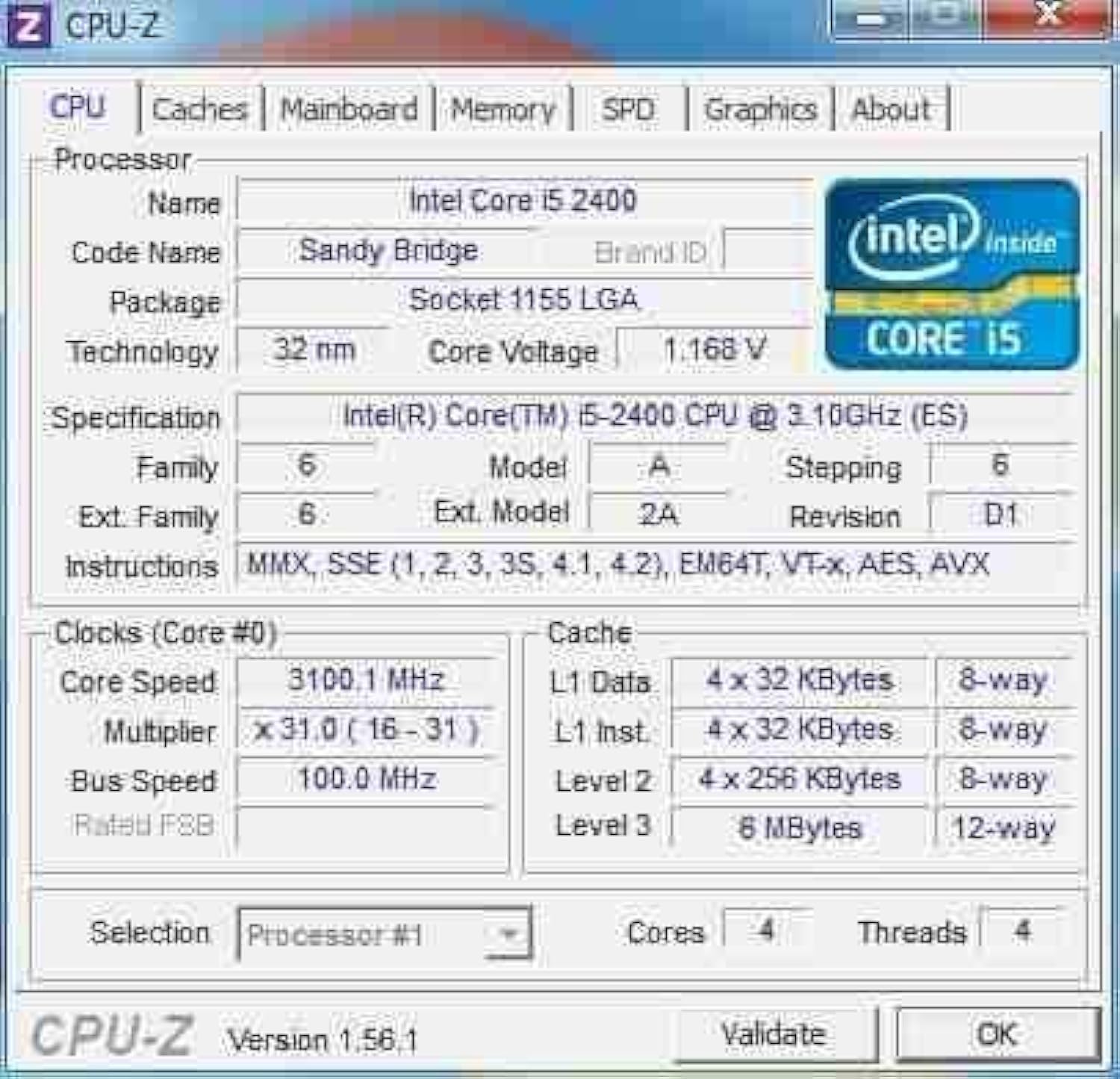 Intel Core i5-2400 Processor 3.1GHz 6MB Cache LGA 1155 Socket - High Performance Desktop CPU for Gaming, Office Work & Multitasking | Compatible with Windows & Linux PCs