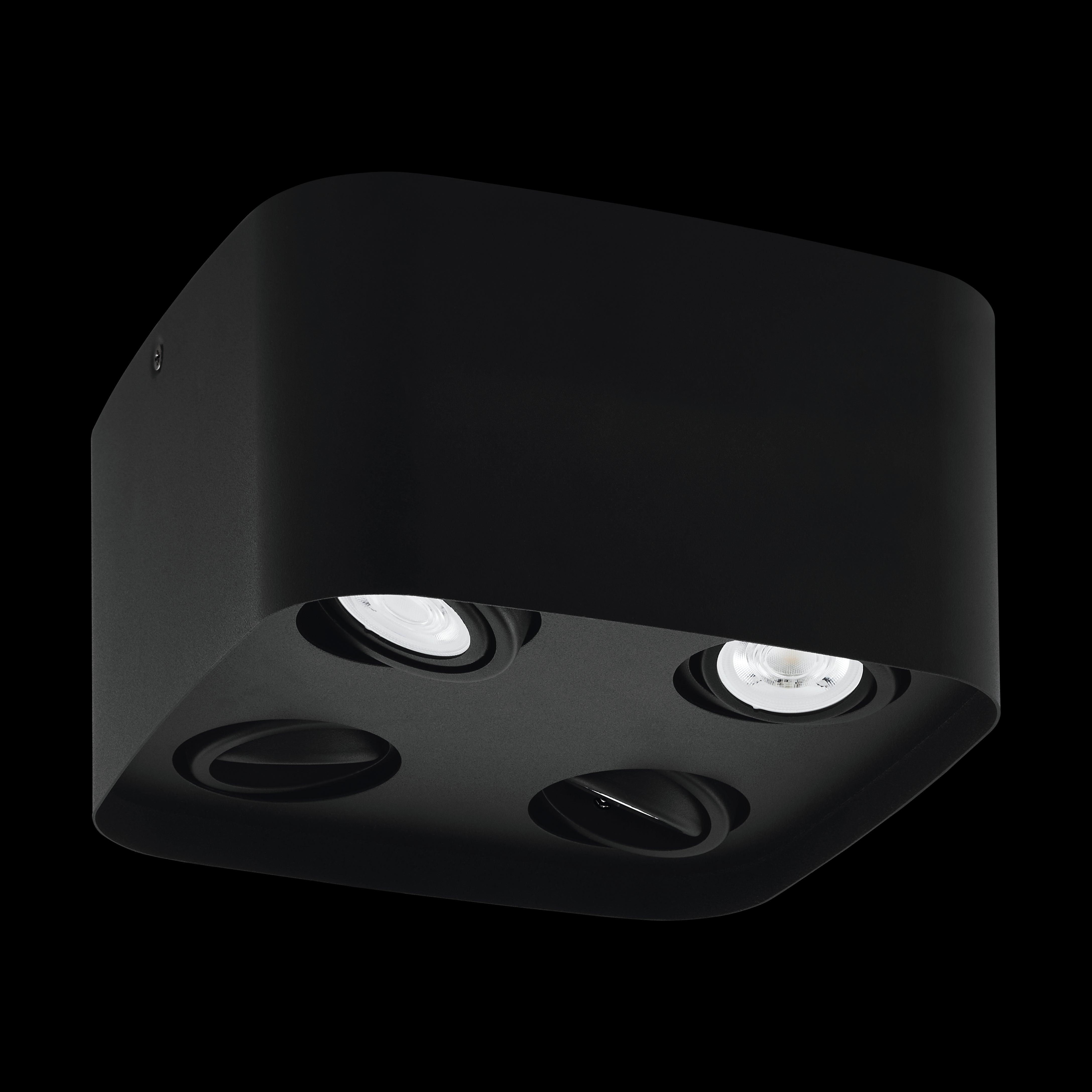 Eglo Connect Caminales Z 4-Light Smart Square Black Flush Mount Ceiling Light - Modern Lighting for Living Room, Bedroom & Kitchen