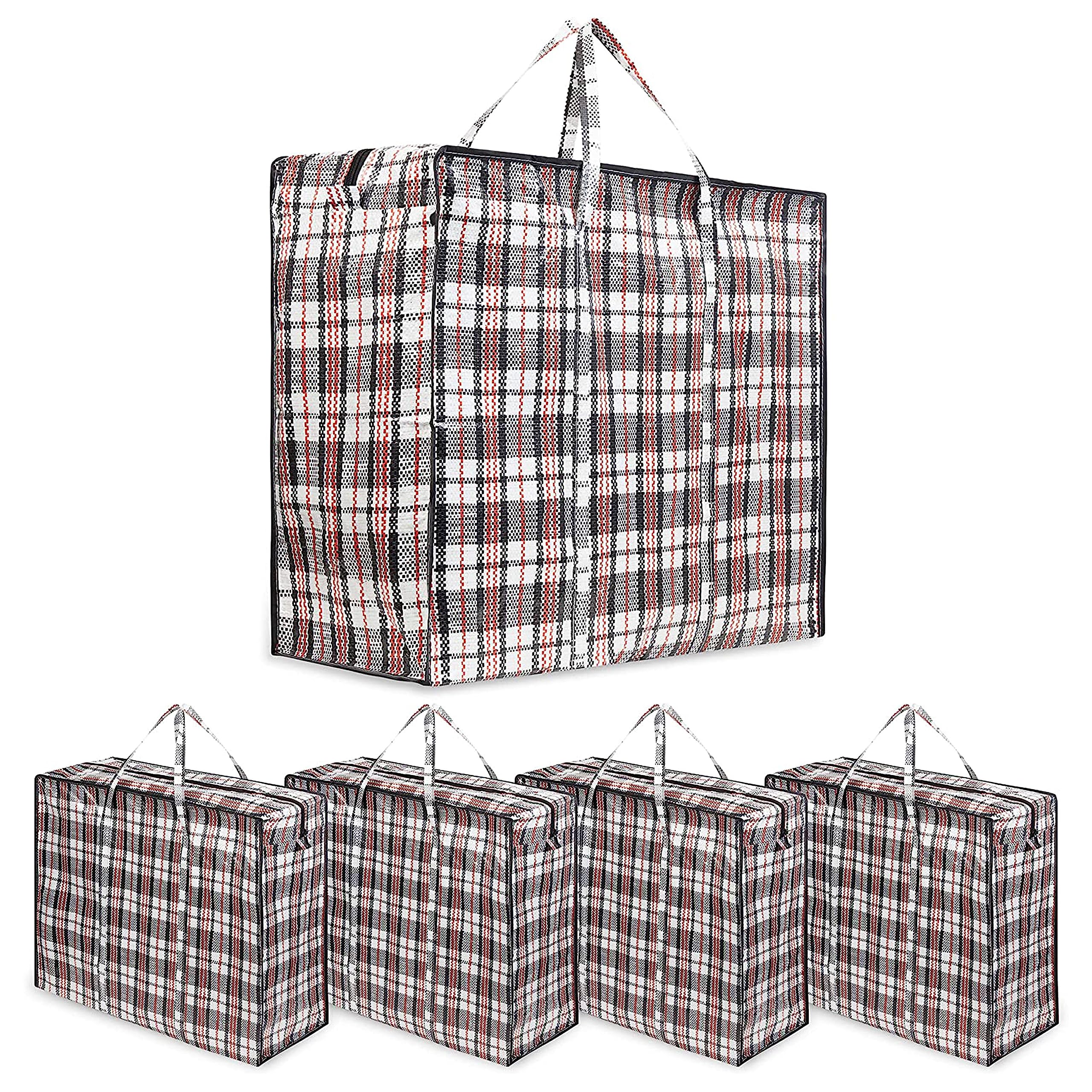 Extra Large Heavy Duty Laundry Storage Bags - 5 Pack Reusable Zippered Nylon Organizers for Clothes, Wardrobe & Moving | Perfect for Travel, College Dorm, Home Organization & Closet Storage