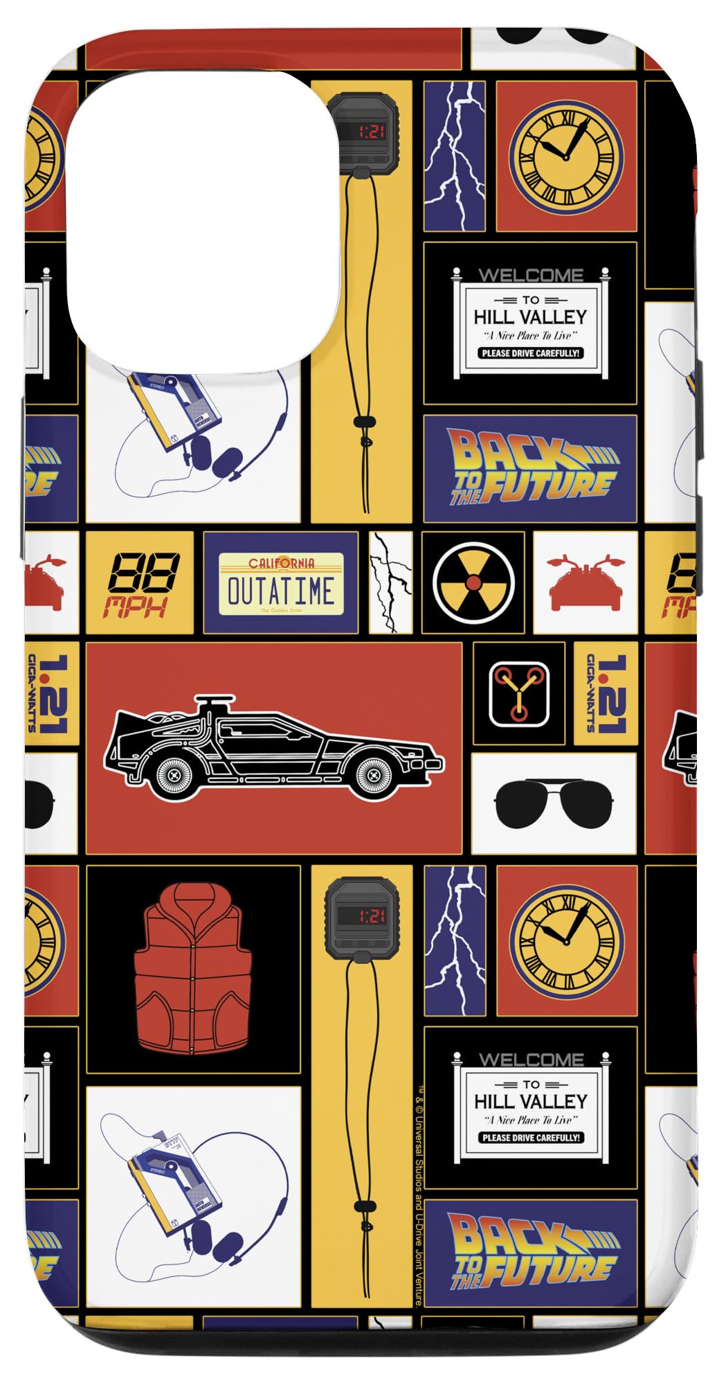 iPhone 12/12 Pro Back To The Future Retro Case - Inspired by Movie Icons - Perfect for Sci-Fi Fans & 80s Nostalgia Lovers