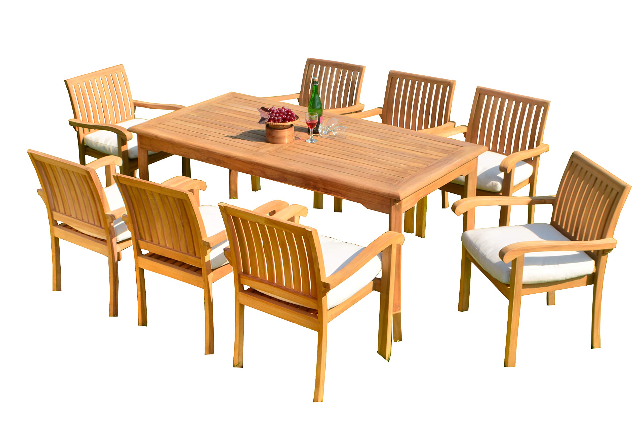 Premium 9-Piece Outdoor Patio Teak Dining Set - 71