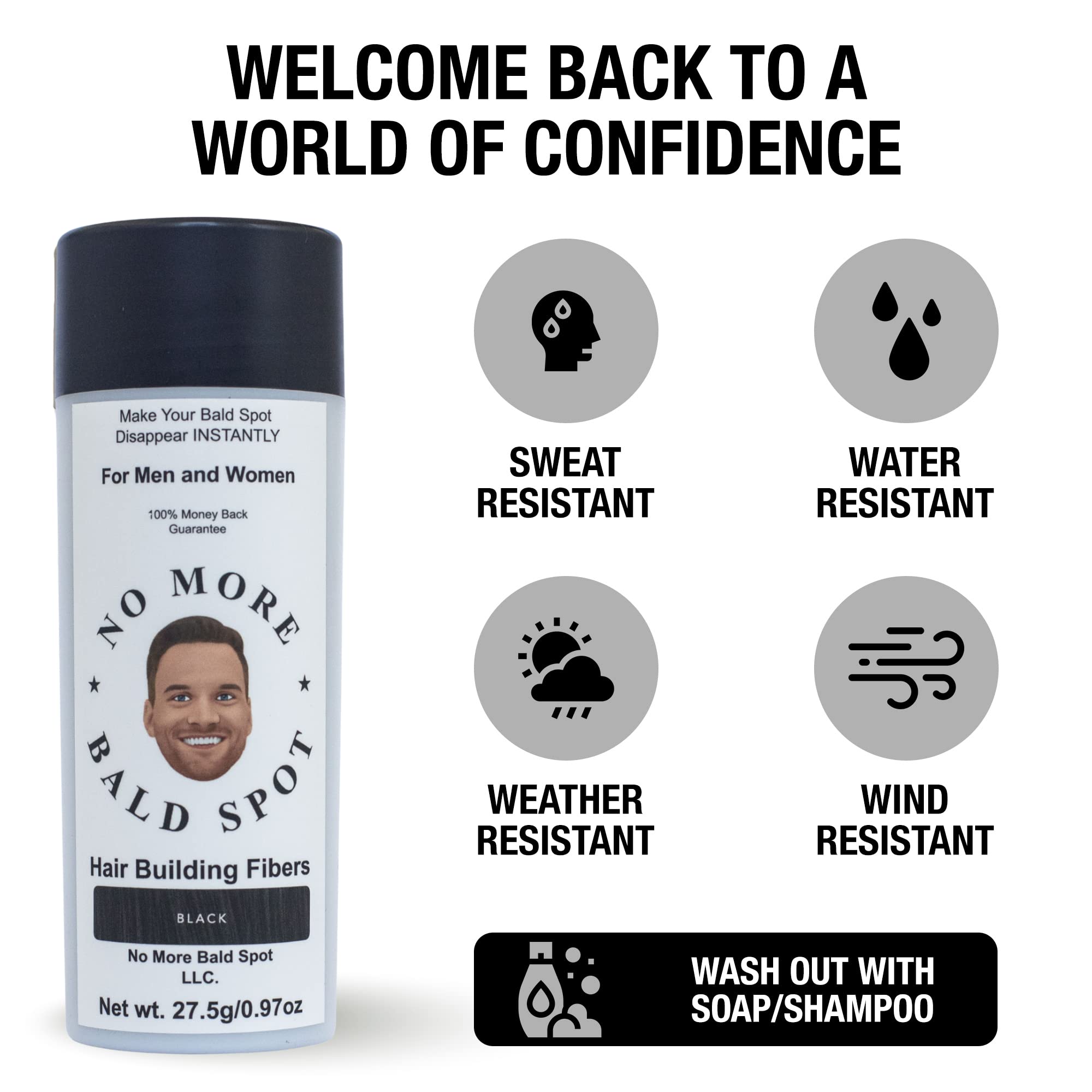 Hair Building Fibers for Thinning Hair & Bald Spots - Natural Hair Thickening & Concealer Powder for Men & Women | Instant Volume & Coverage for Daily Styling & Confidence Boost