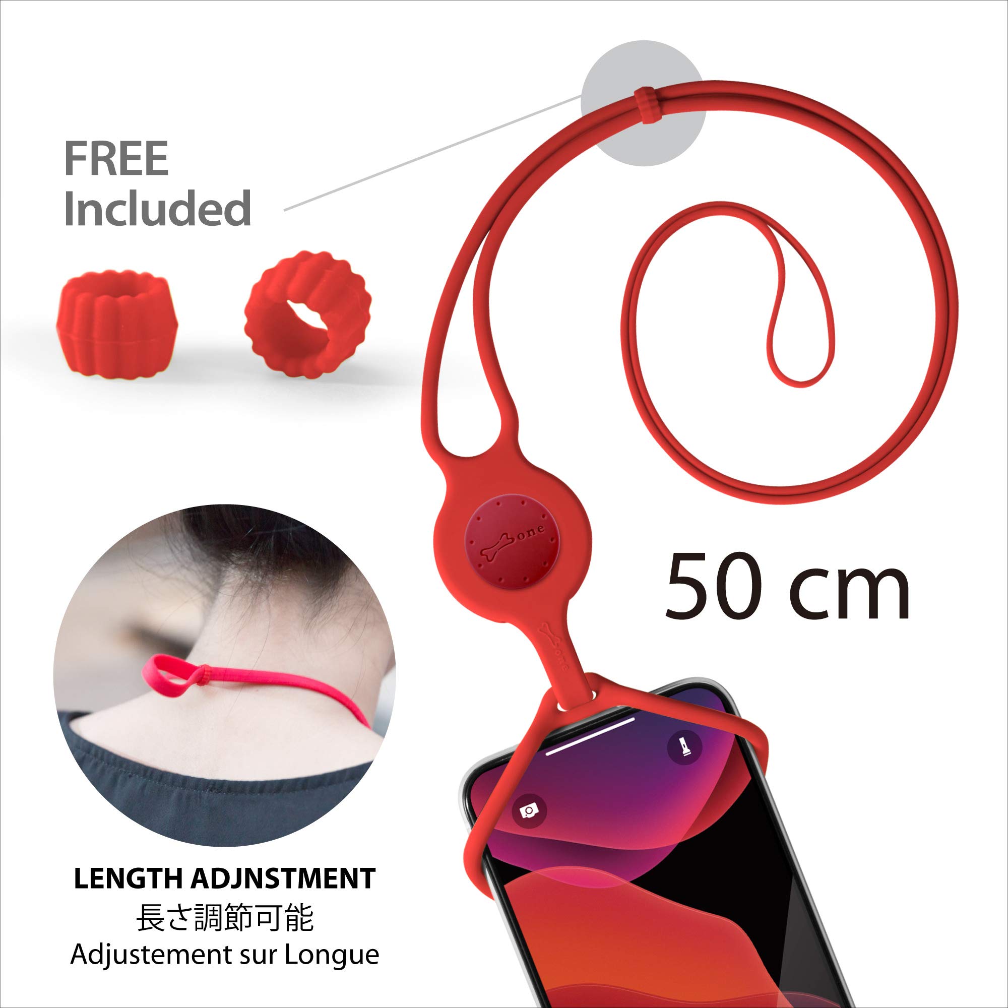 Adjustable Silicone Phone Lanyard Strap - Neck Phone Holder Compatible with iPhone, Samsung & Most Smartphones - Secure Hands-Free Carrying for Work, Travel & Outdoor Activities (Miao Cat Design)