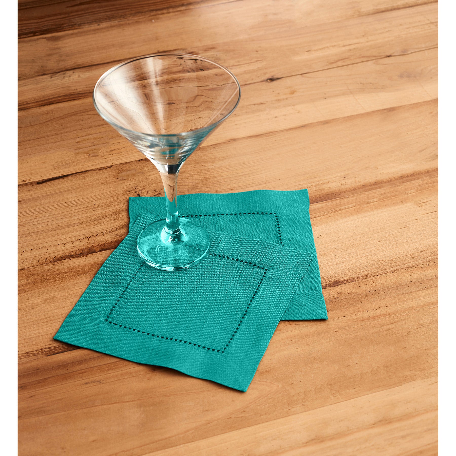 Premium Classic Hemstitch Cocktail Napkins - Set of 12 White Linen Napkins for Parties, Weddings & Formal Dining - Elegant Drink Coasters for Home Bar & Dinner Table Decor
