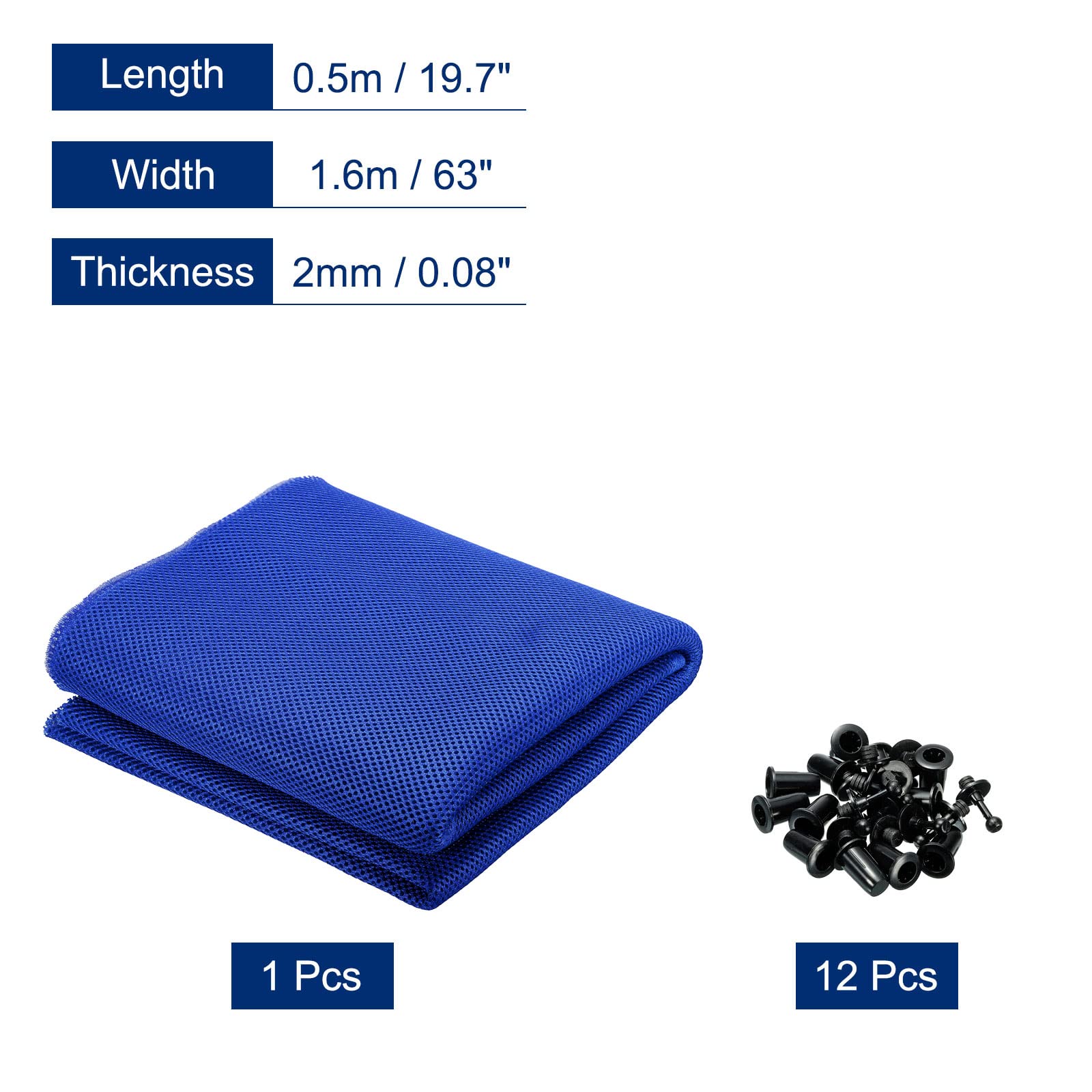 MeccaniXity 20 x 63 Inch Speaker Grill Cloth - Premium Stereo Mesh Fabric for Dust Protection & Speaker Repair (Blue) - Perfect for Home Audio Systems & DIY Speaker Restoration