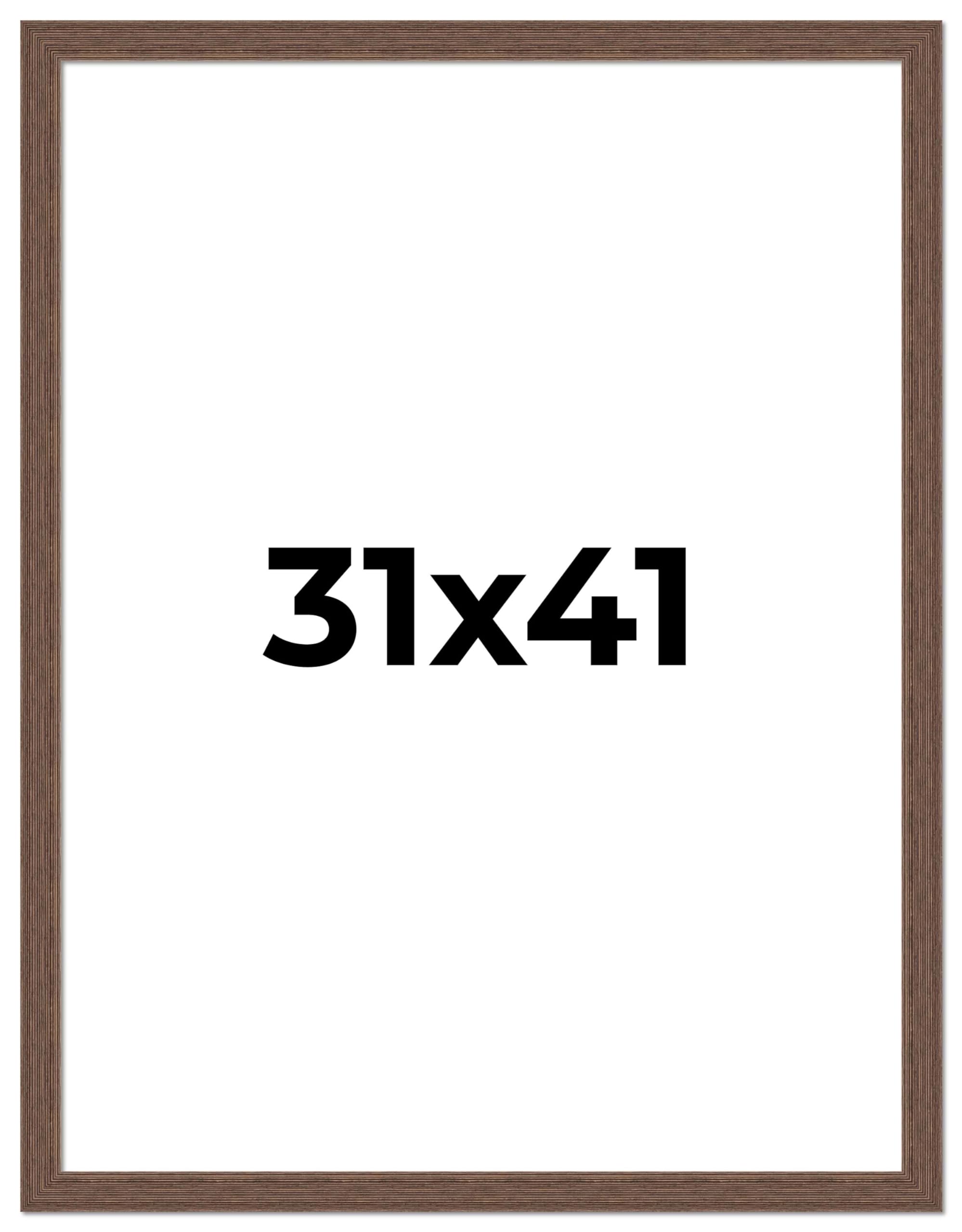 31x41 Inch Distressed Brown Barnwood Picture Frame - Rustic Farmhouse Photo Frame with UV Protective Acrylic & Acid-Free Backing | Perfect for Wall Decor, Family Photos, and Home Office Display