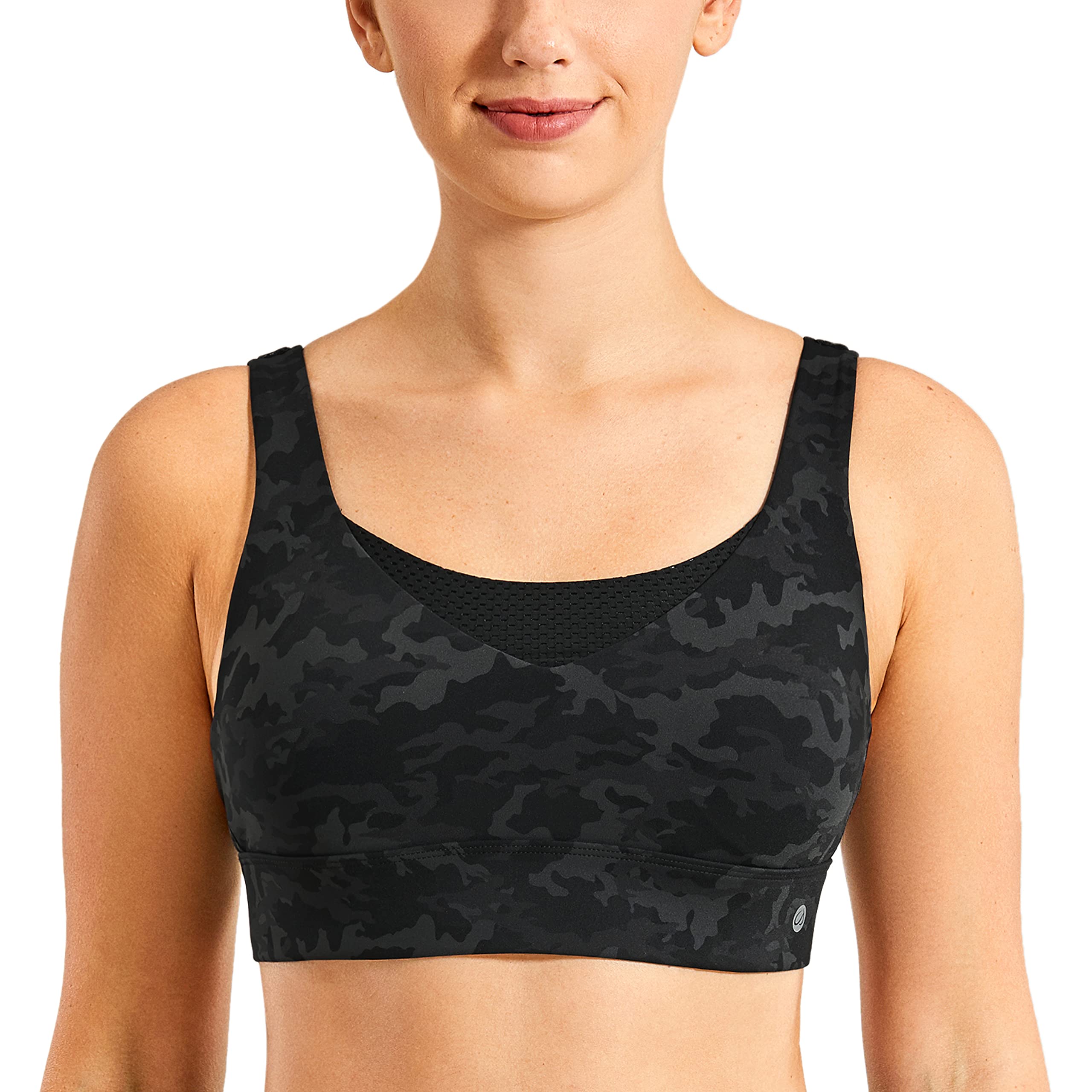 CRZ YOGA Women's High Impact Convertible Racerback Sports Bra - Padded Wirefree Workout Bra for Running, Yoga & Gym - Comfortable Support for Active Women