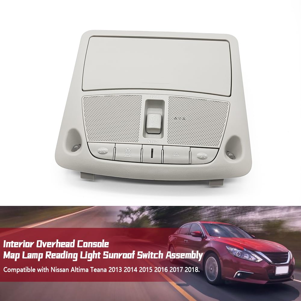 **2013-2018 Nissan Altima Teana Interior Dome Light Overhead Console with Sunroof Switch - Replacement for 26430-8995D - Perfect for Night Driving & Cabin Lighting**