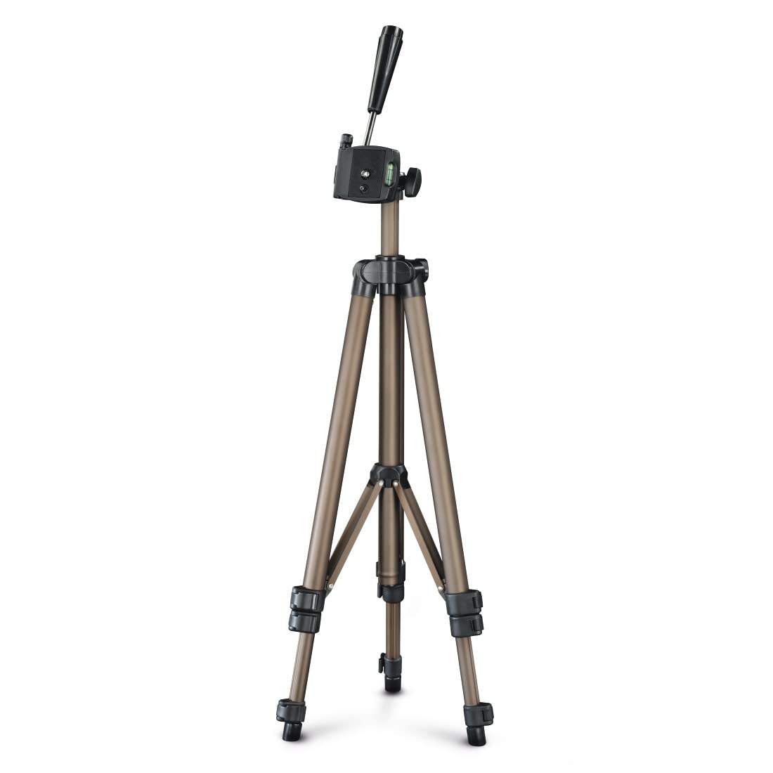 Hama Star 700 EF Camera Tripod - Lightweight Aluminum 3-Way Pan Head Tripod (42.5-125cm Adjustable Height) with Carrying Case - Compatible with DSLR & Mirrorless Cameras - Perfect for Travel Photography, Vlogging & Outdoor Shooting (Champagne Color)