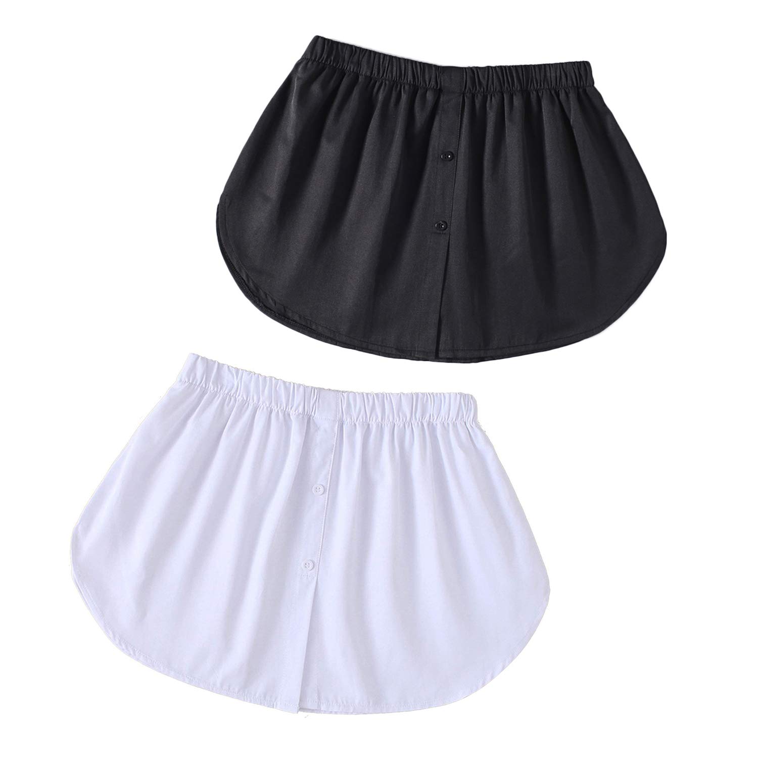 2 Pcs Adjustable Layering Fake Hem Shirt Extender Mini Skirt - Half-Length Split Design for Women's Fashion Layering, Perfect for Tops, Dresses & Style Enhancement