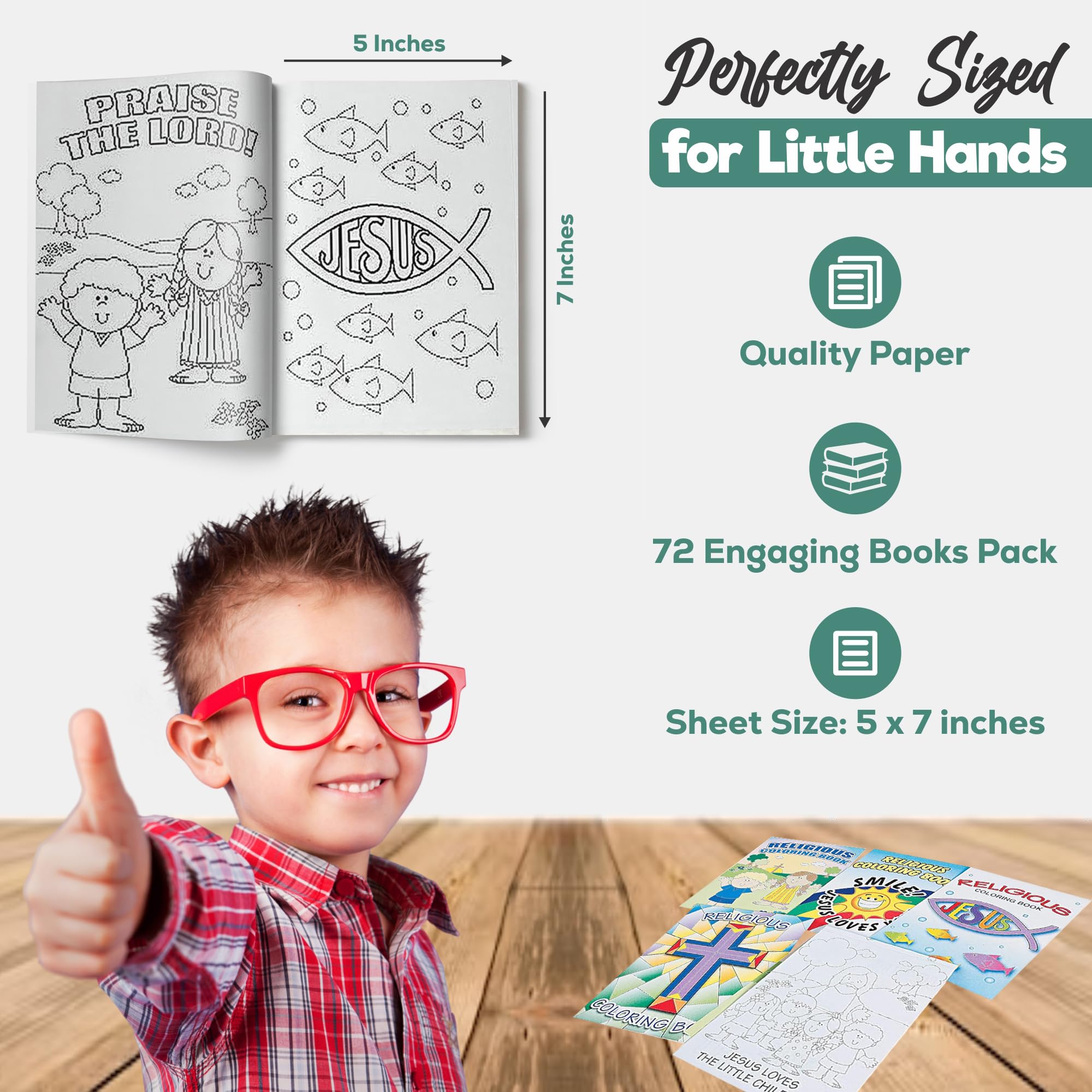 Bible Coloring Book for Kids - 72 Religious Christian Pages for Sunday School & VBS - Faith Education Activity