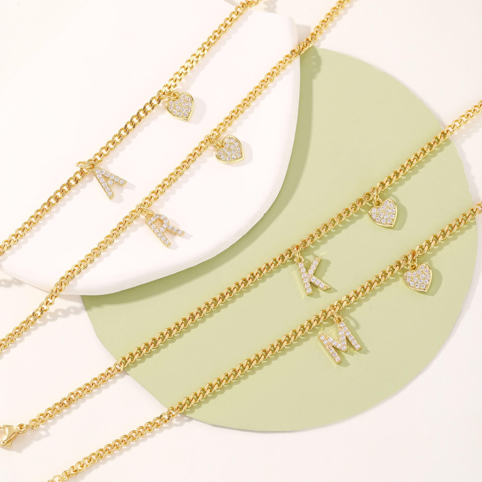 Initial Anklet for Women - Gold Plated Heart Ankle Bracelet | Valentine's Day, Birthday Gifts for Her | Trendy Teen Girl Jewelry | Perfect for Casual Wear, Beach Outfits & Special Occasions