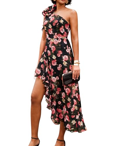 Floral Black Red