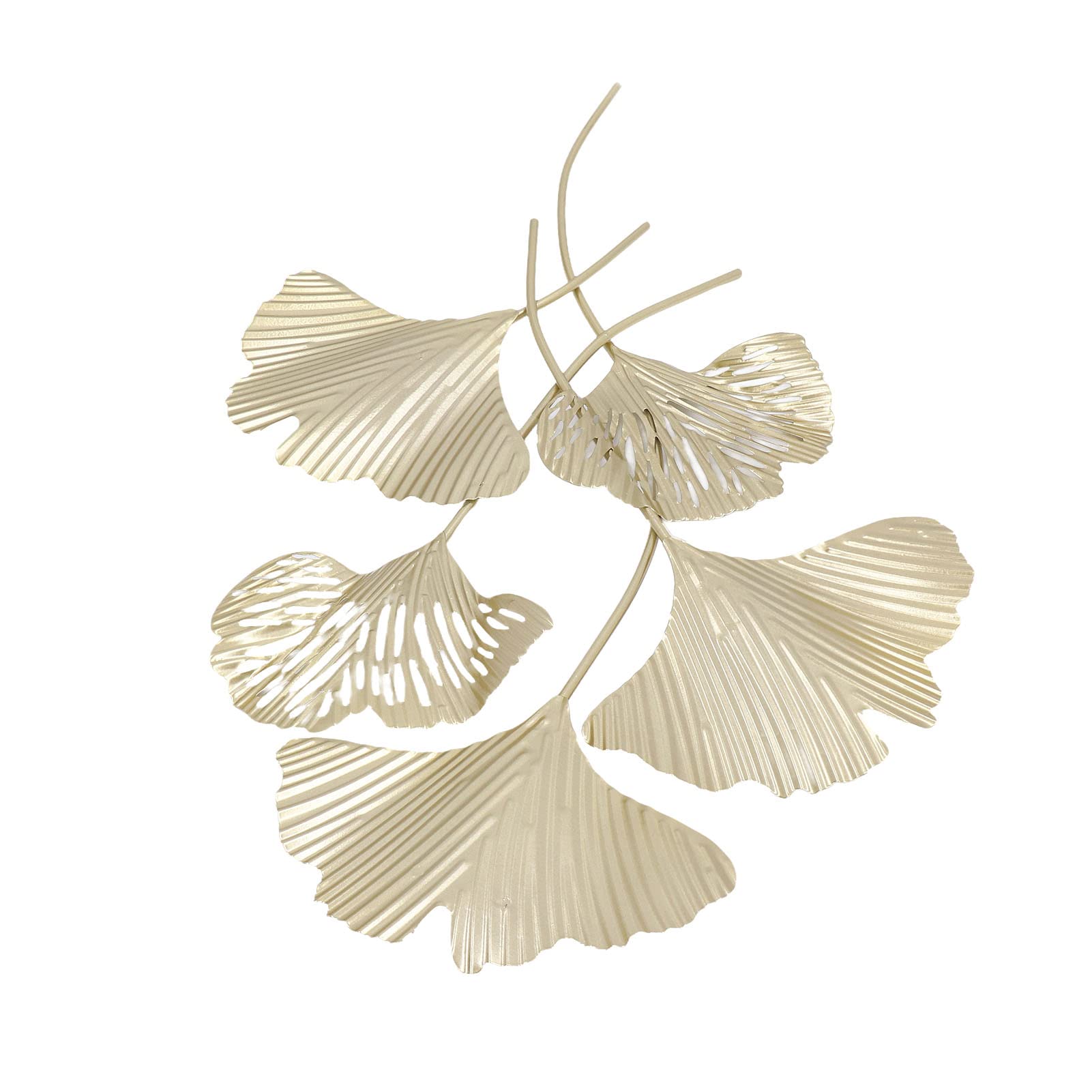 Golden Ginkgo Leaves Metal Wall Art - 23.6