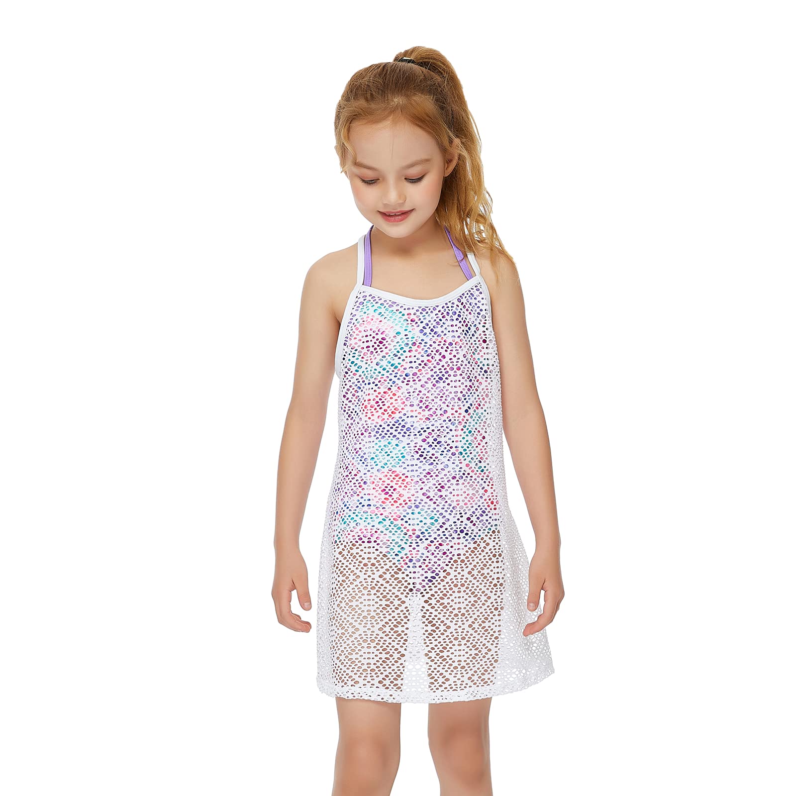 Jimmy Bahamas Swimsuit Cover Up for Girls - Little Kids Beach Crochet Mesh Crossback Swim Dress | Perfect for Pool, Beach & Summer Vacations