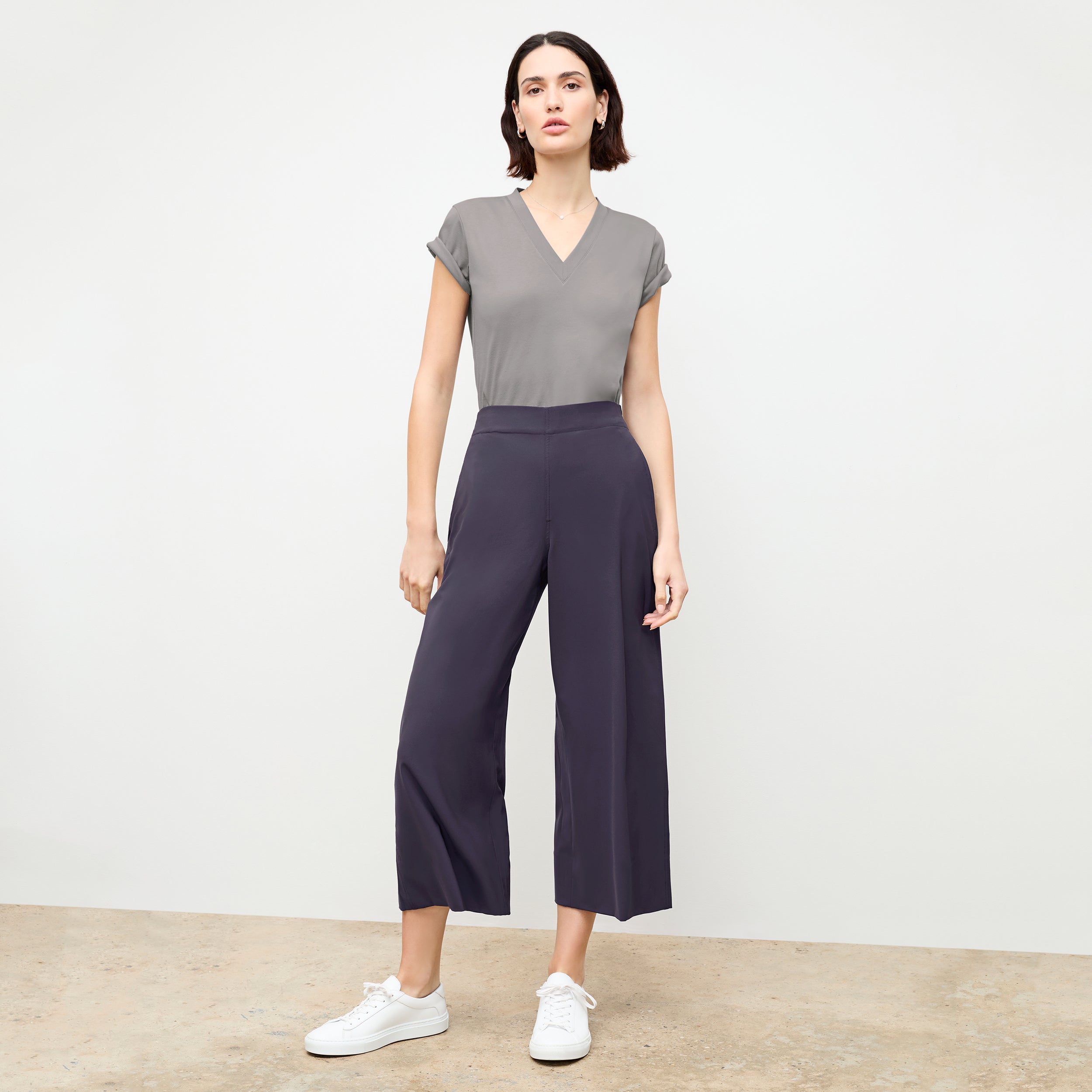 Elena Travel Culotte Pants - OrigamiTech Wrinkle-Free Cool Charcoal for Women | Perfect for Business Trips & Casual Outings