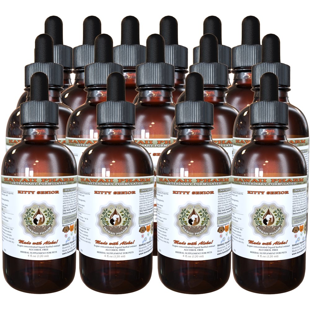 **Veterinary Natural Alcohol-Free Liquid Extract for Senior Cats - Pet Herbal Supplement (15x4 oz) - Supports Joint Health & Mobility for Aging Felines**