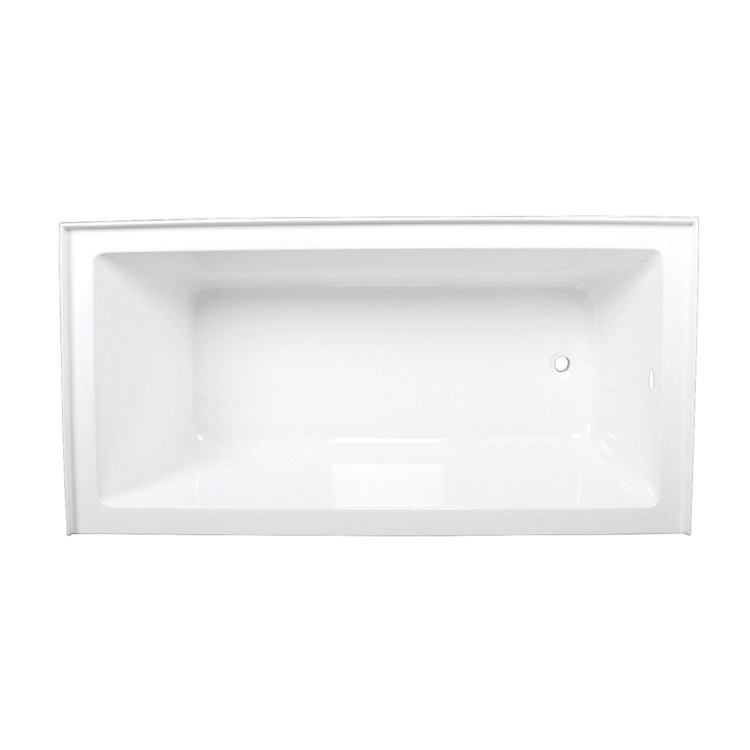 Aqua Eden 66 Inch Acrylic Rectangular 3 Wall Alcove Bathtub - Right Hand Drain, Glossy White | Freestanding Soaking Tub for Modern Bathrooms, Spa Relaxation & Luxury Home Decor
