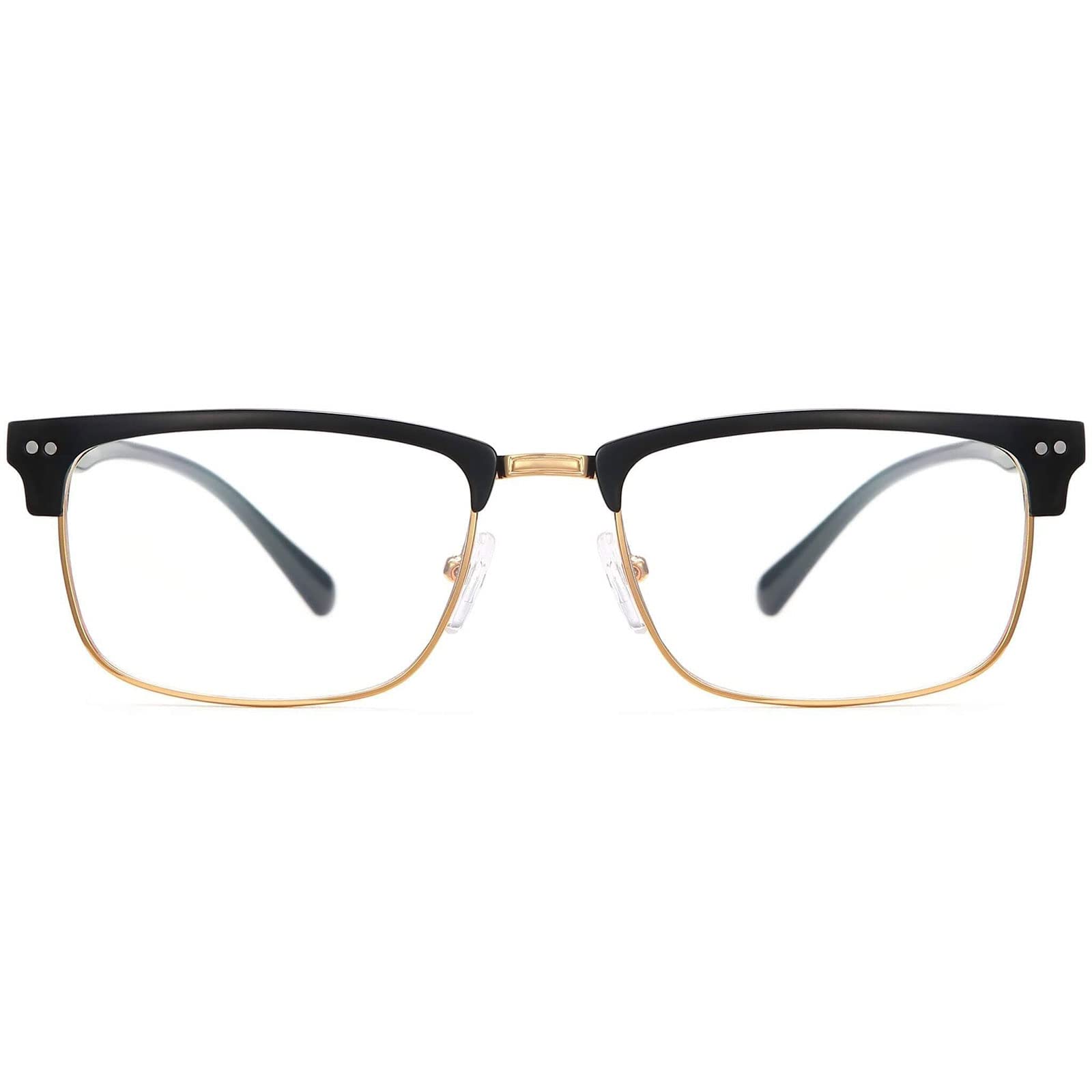 ANRRI Blue Light Blocking Glasses for Computer & Screen Use - Semi-Rimless Anti Blue Ray Glasses with UV Protection - Reduce Eye Strain for Gaming, Office Work & Digital Devices