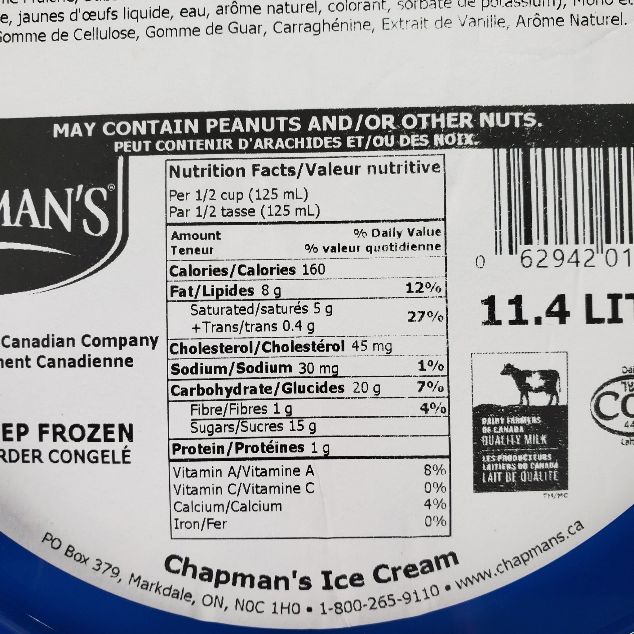 Chapman's Premium French Vanilla Ice Cream - Rich & Creamy Frozen Dessert for Parties, Desserts & Family Treats