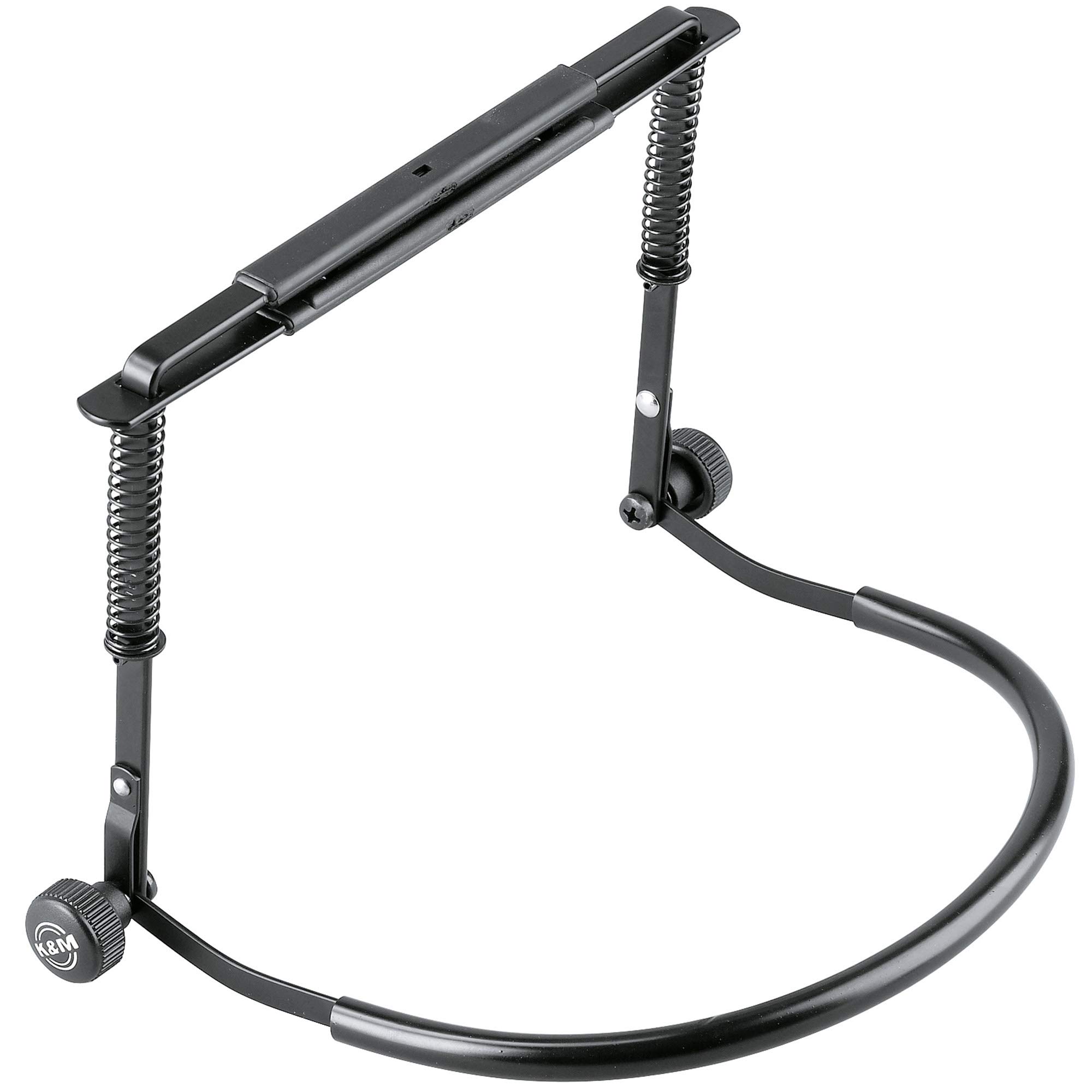 K&M Stands 16416 Black Harmonica Holder for Blues Musicians - Durable Hands-Free Harmonica Mount for Live Performances & Practice